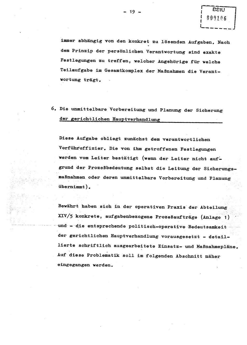 Schulungsmaterial Exemplar-Nr.: 8, Ministerium für Staatssicherheit [Deutsche Demokratische Republik (DDR)], Abteilung (Abt.) ⅩⅣ, Berlin 1987, Seite 19 (Sch.-Mat. Expl. 8 MfS DDR Abt. ⅩⅣ /87 1987, S. 19)
