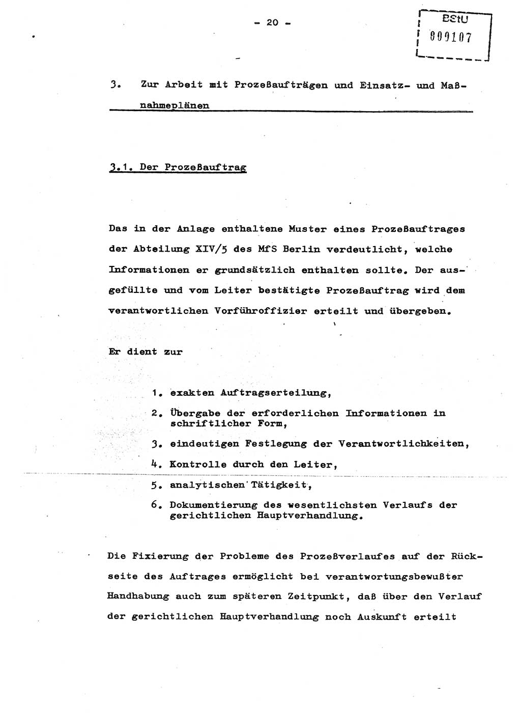 Schulungsmaterial Exemplar-Nr.: 8, Ministerium für Staatssicherheit [Deutsche Demokratische Republik (DDR)], Abteilung (Abt.) ⅩⅣ, Berlin 1987, Seite 20 (Sch.-Mat. Expl. 8 MfS DDR Abt. ⅩⅣ /87 1987, S. 20)