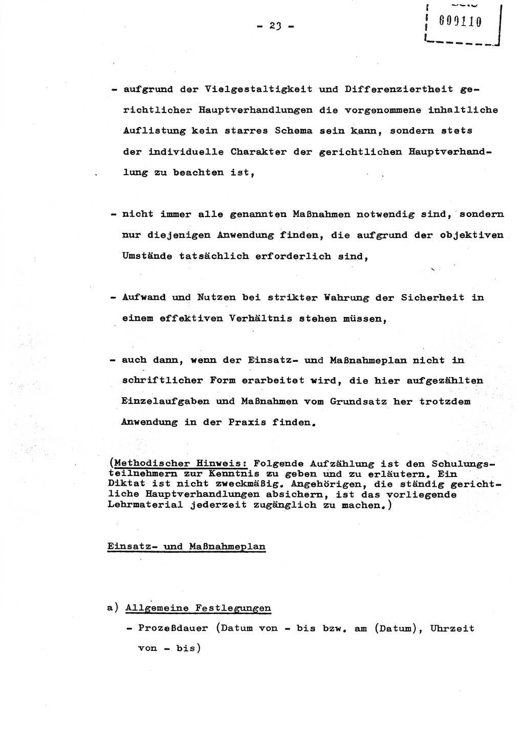 Schulungsmaterial Exemplar-Nr.: 8, Ministerium für Staatssicherheit [Deutsche Demokratische Republik (DDR)], Abteilung (Abt.) ⅩⅣ, Berlin 1987, Seite 23 (Sch.-Mat. Expl. 8 MfS DDR Abt. ⅩⅣ /87 1987, S. 23)