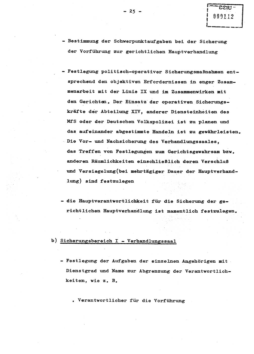 Schulungsmaterial Exemplar-Nr.: 8, Ministerium für Staatssicherheit [Deutsche Demokratische Republik (DDR)], Abteilung (Abt.) ⅩⅣ, Berlin 1987, Seite 25 (Sch.-Mat. Expl. 8 MfS DDR Abt. ⅩⅣ /87 1987, S. 25)