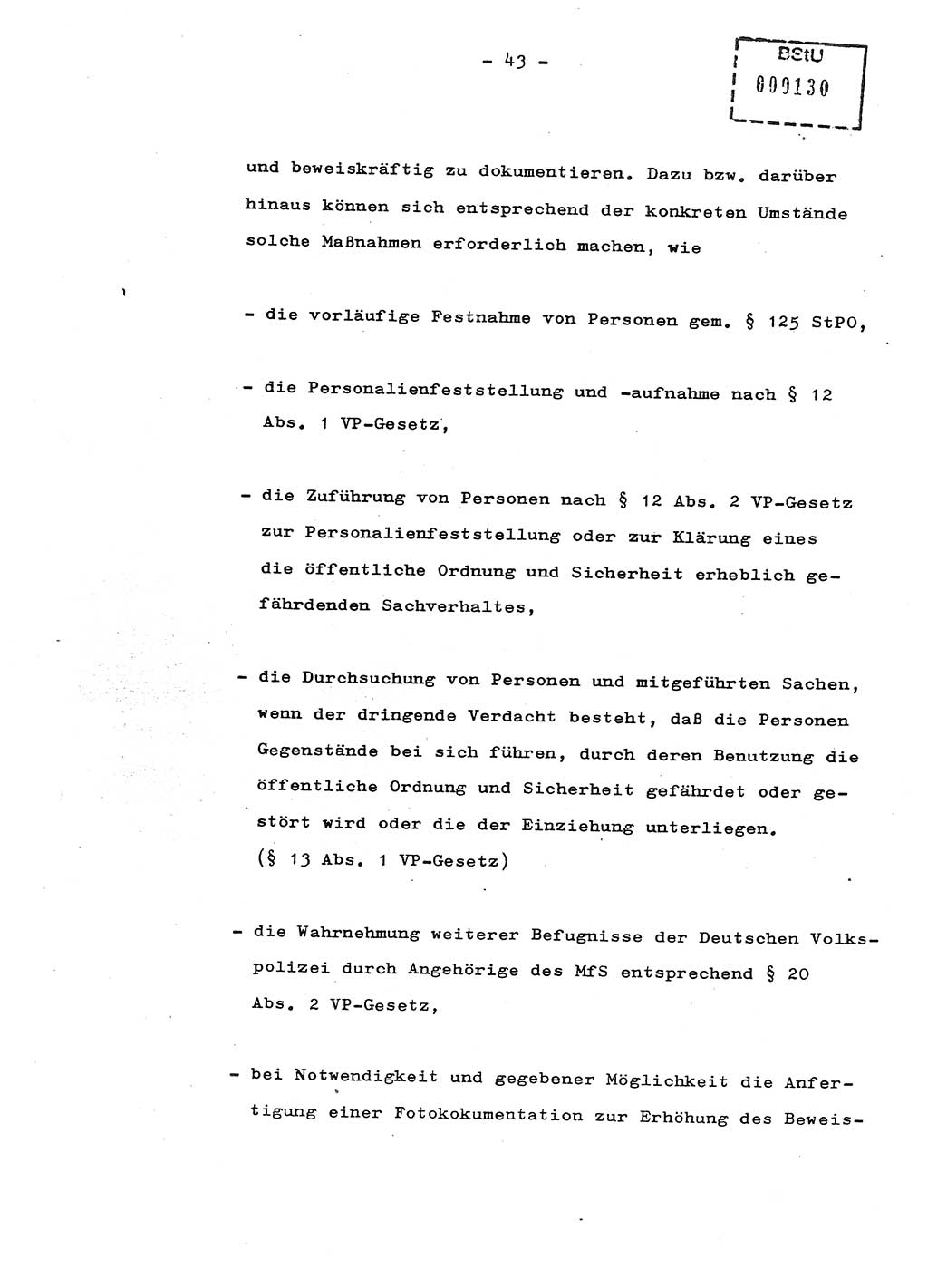 Schulungsmaterial Exemplar-Nr.: 8, Ministerium für Staatssicherheit [Deutsche Demokratische Republik (DDR)], Abteilung (Abt.) ⅩⅣ, Berlin 1987, Seite 43 (Sch.-Mat. Expl. 8 MfS DDR Abt. ⅩⅣ /87 1987, S. 43)