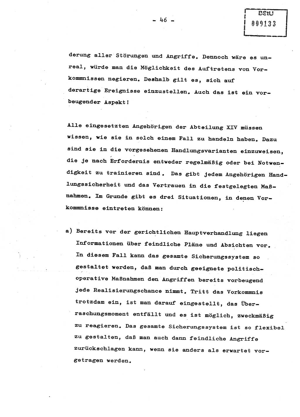 Schulungsmaterial Exemplar-Nr.: 8, Ministerium für Staatssicherheit [Deutsche Demokratische Republik (DDR)], Abteilung (Abt.) ⅩⅣ, Berlin 1987, Seite 46 (Sch.-Mat. Expl. 8 MfS DDR Abt. ⅩⅣ /87 1987, S. 46)