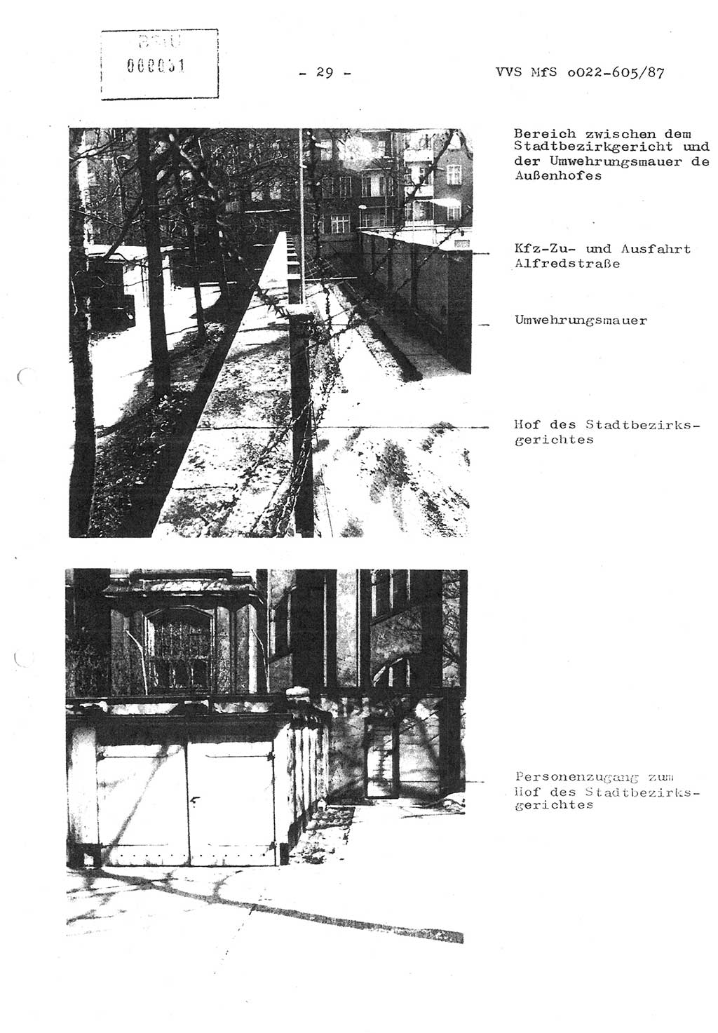 Sicherungskonzeption Untersuchungshaftanstalt (UHA) Ⅱ der Abteilung XIV im MfS [Ministerium für Staatssicherheit, Deutsche Demokratische Republik (DDR)] Berlin, Magdalenenstraße 14, Berlin 1130, Ministerium für Staatssicherheit, Abteilung (Abt.) XIV/3, Vertrauliche Verschlußsache (VVS) o022-605/87, Berlin 1987, Seite 29 (SiKo UHA Ⅱ Abt. ⅩⅣ/3 MfS DDR Bln. VVS o022-605/87 1987, S. 29)