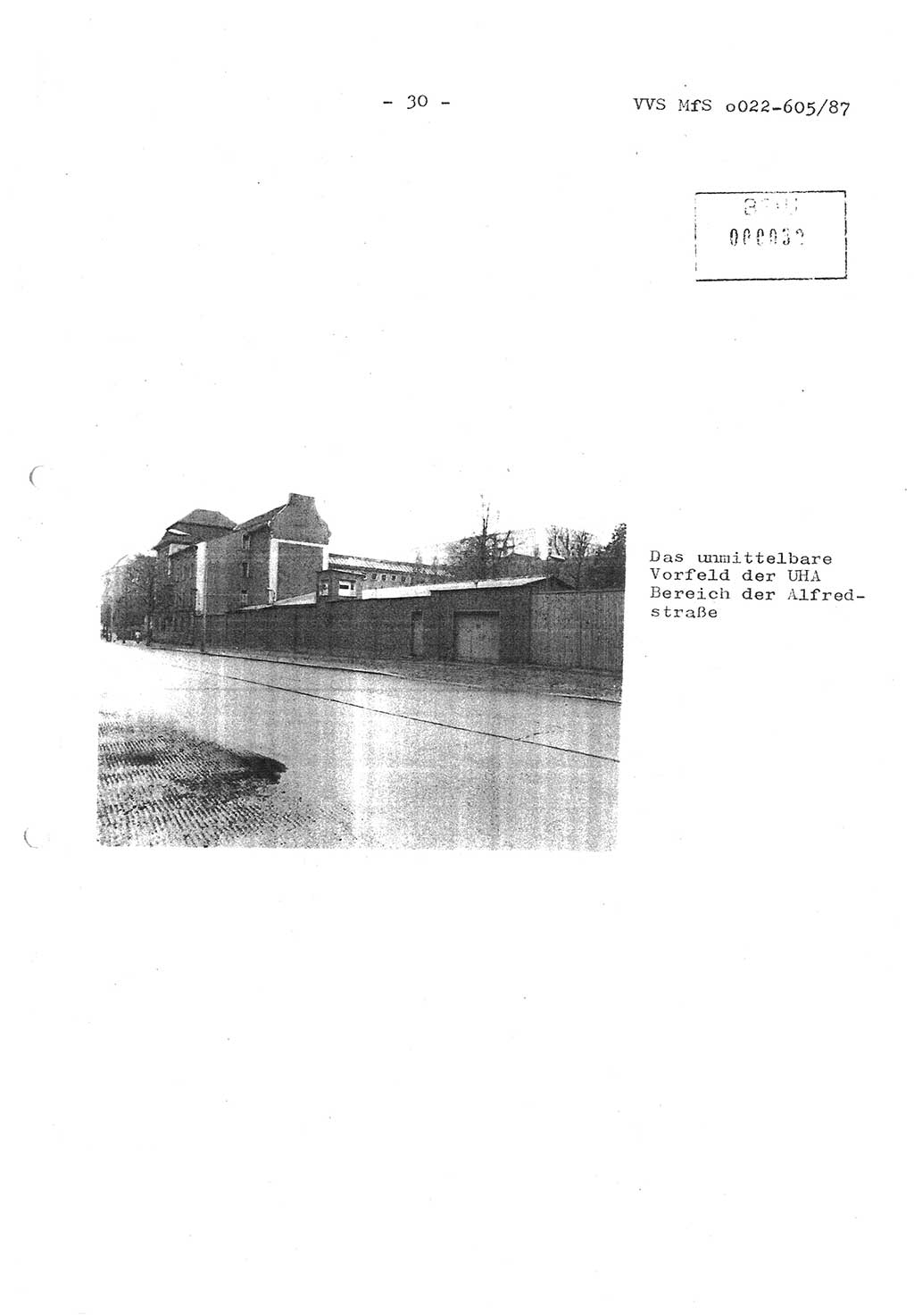 Sicherungskonzeption Untersuchungshaftanstalt (UHA) Ⅱ der Abteilung XIV im MfS [Ministerium für Staatssicherheit, Deutsche Demokratische Republik (DDR)] Berlin, Magdalenenstraße 14, Berlin 1130, Ministerium für Staatssicherheit, Abteilung (Abt.) XIV/3, Vertrauliche Verschlußsache (VVS) o022-605/87, Berlin 1987, Seite 30 (SiKo UHA Ⅱ Abt. ⅩⅣ/3 MfS DDR Bln. VVS o022-605/87 1987, S. 30)