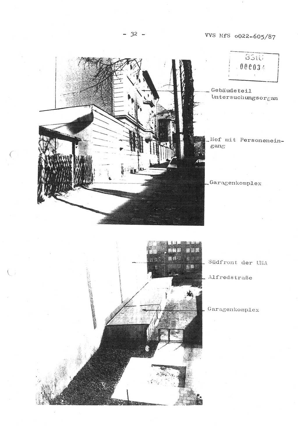 Sicherungskonzeption Untersuchungshaftanstalt (UHA) Ⅱ der Abteilung XIV im MfS [Ministerium für Staatssicherheit, Deutsche Demokratische Republik (DDR)] Berlin, Magdalenenstraße 14, Berlin 1130, Ministerium für Staatssicherheit, Abteilung (Abt.) XIV/3, Vertrauliche Verschlußsache (VVS) o022-605/87, Berlin 1987, Seite 32 (SiKo UHA Ⅱ Abt. ⅩⅣ/3 MfS DDR Bln. VVS o022-605/87 1987, S. 32)