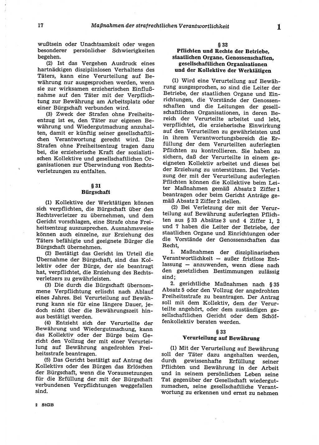 Strafgesetzbuch (StGB) der Deutschen Demokratischen Republik (DDR) 1987, Seite 17 (StGB DDR 1987, S. 17)