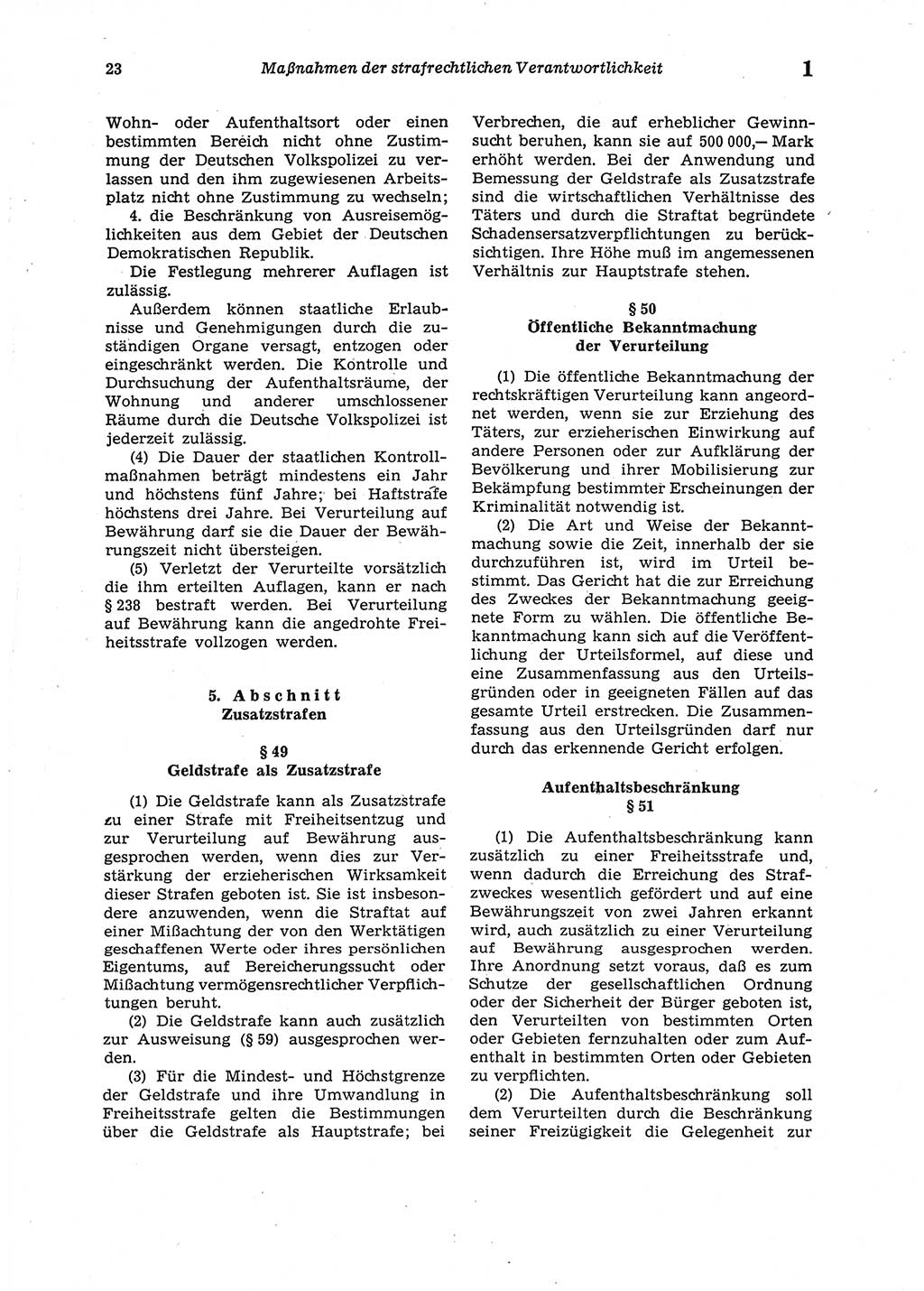 Strafgesetzbuch (StGB) der Deutschen Demokratischen Republik (DDR) 1987, Seite 23 (StGB DDR 1987, S. 23)