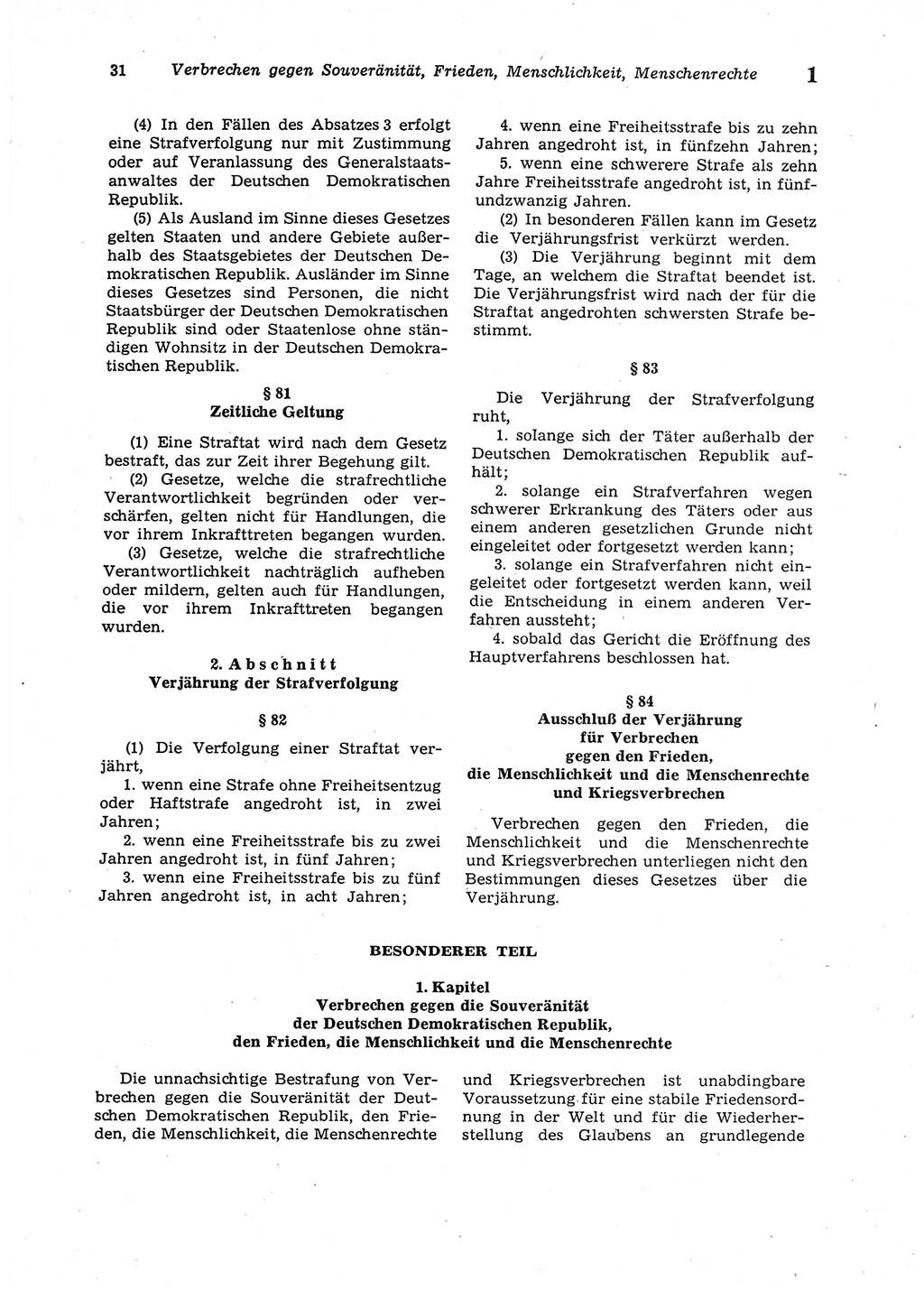 Strafgesetzbuch (StGB) der Deutschen Demokratischen Republik (DDR) 1987, Seite 31 (StGB DDR 1987, S. 31)