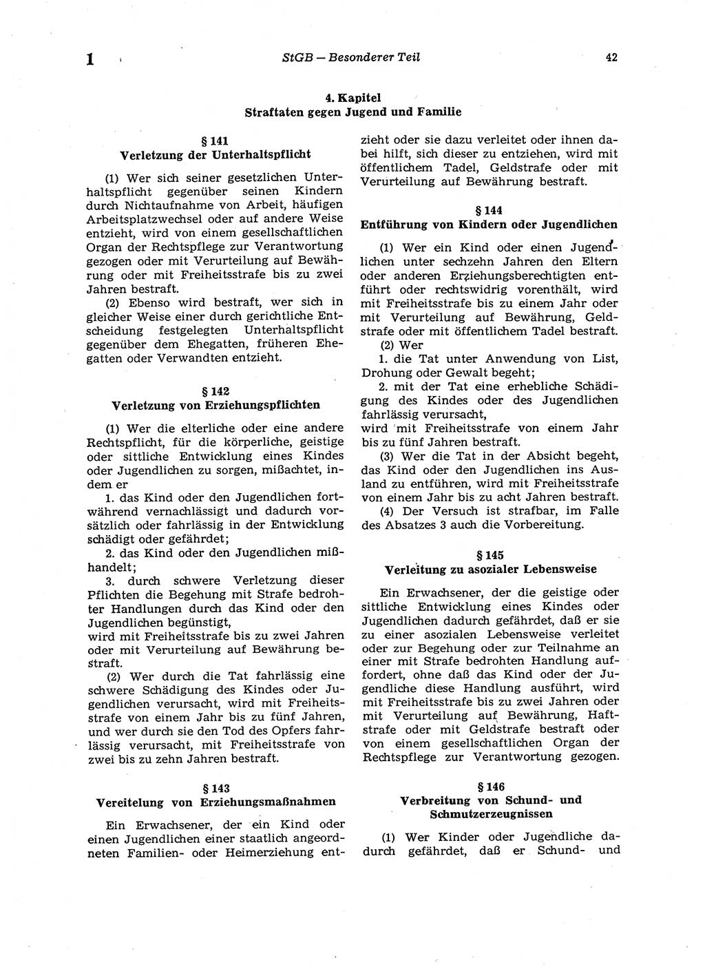 Strafgesetzbuch (StGB) der Deutschen Demokratischen Republik (DDR) 1987, Seite 42 (StGB DDR 1987, S. 42)