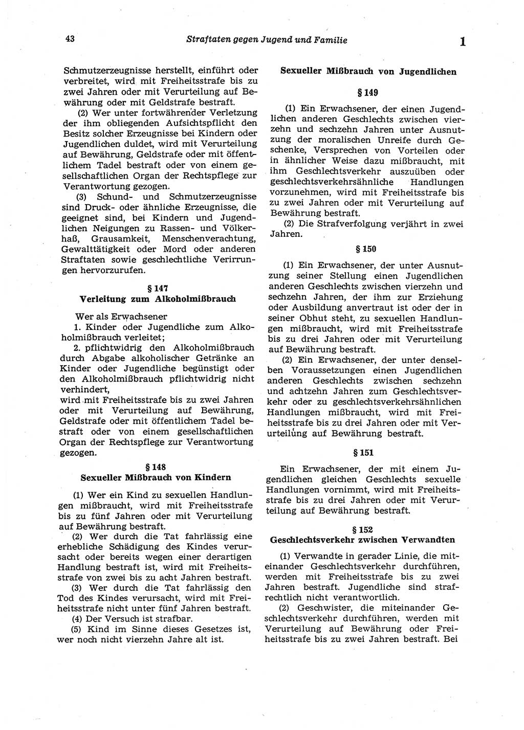 Strafgesetzbuch (StGB) der Deutschen Demokratischen Republik (DDR) 1987, Seite 43 (StGB DDR 1987, S. 43)