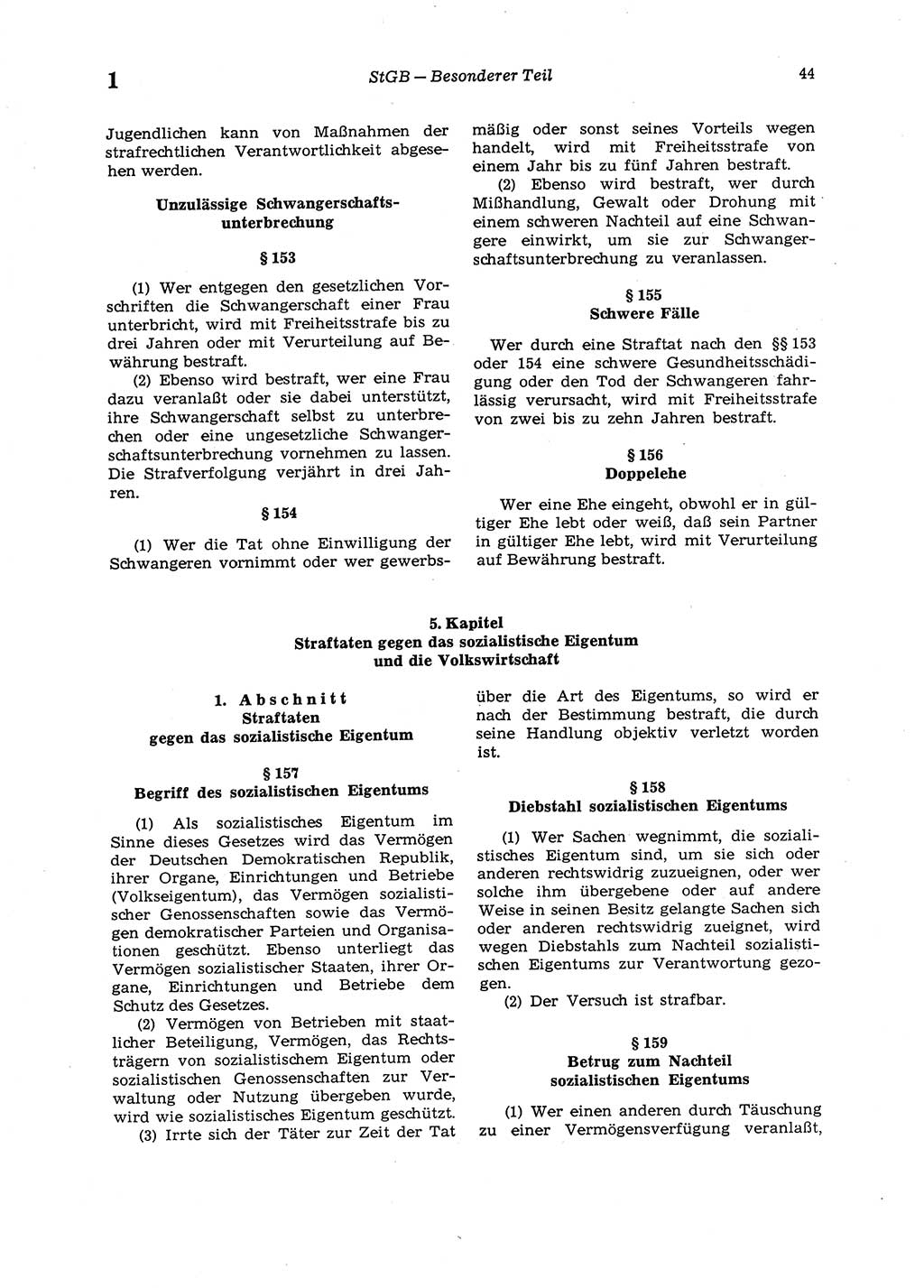 Strafgesetzbuch (StGB) der Deutschen Demokratischen Republik (DDR) 1987, Seite 44 (StGB DDR 1987, S. 44)