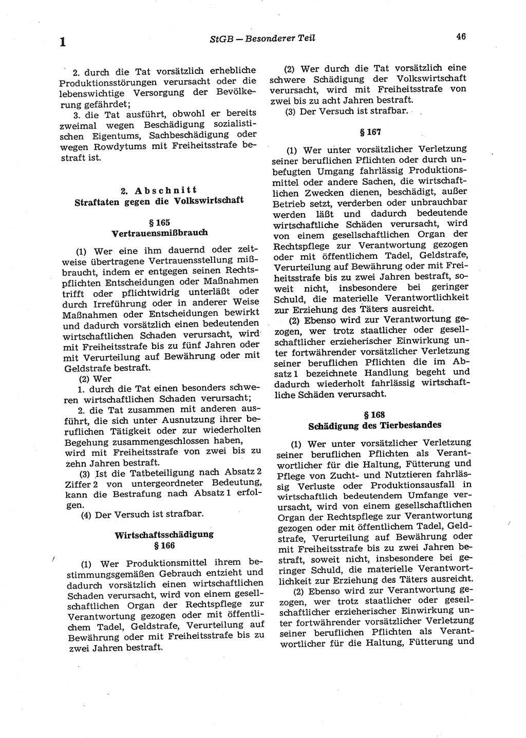 Strafgesetzbuch (StGB) der Deutschen Demokratischen Republik (DDR) 1987, Seite 46 (StGB DDR 1987, S. 46)