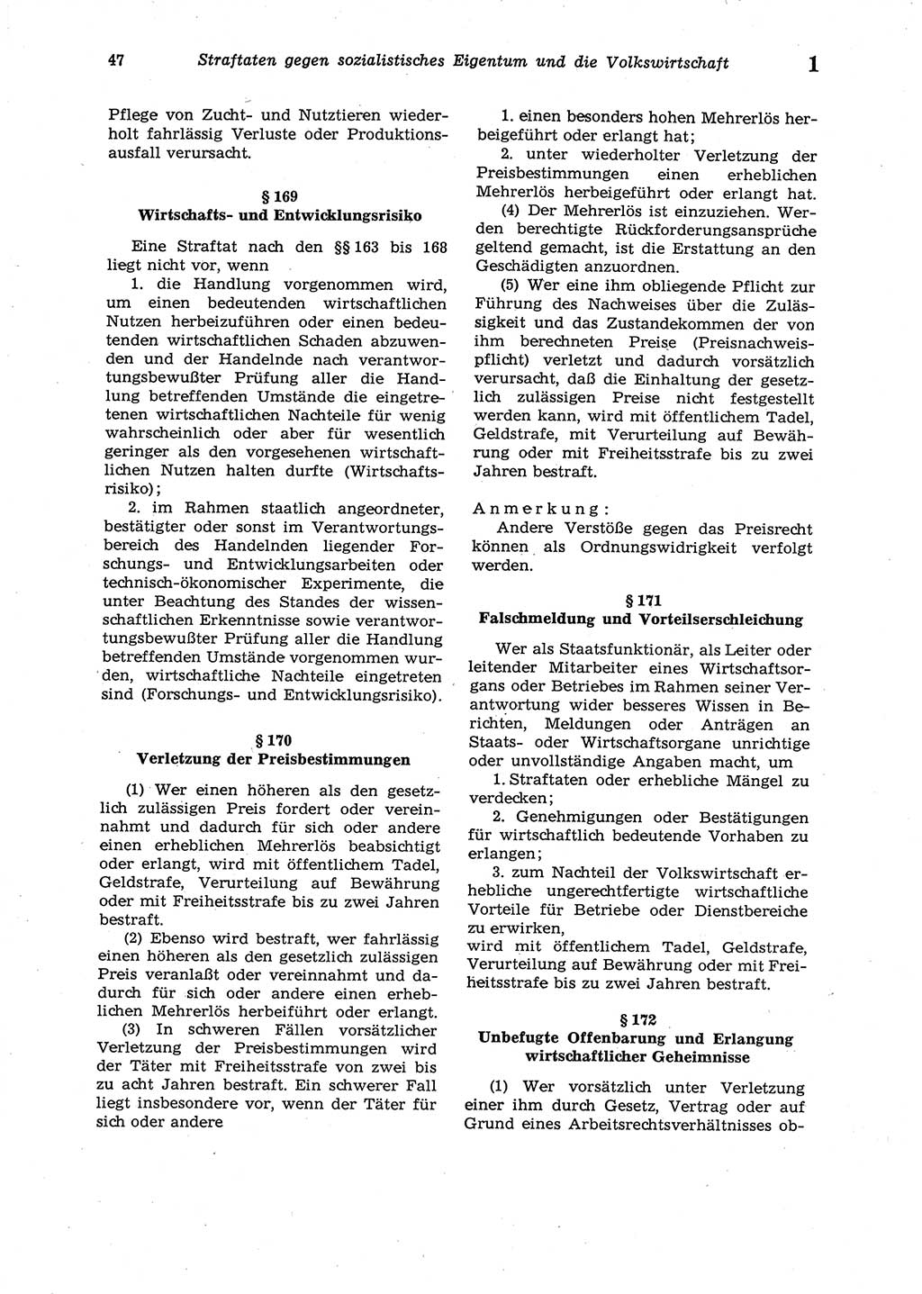 Strafgesetzbuch (StGB) der Deutschen Demokratischen Republik (DDR) 1987, Seite 47 (StGB DDR 1987, S. 47)