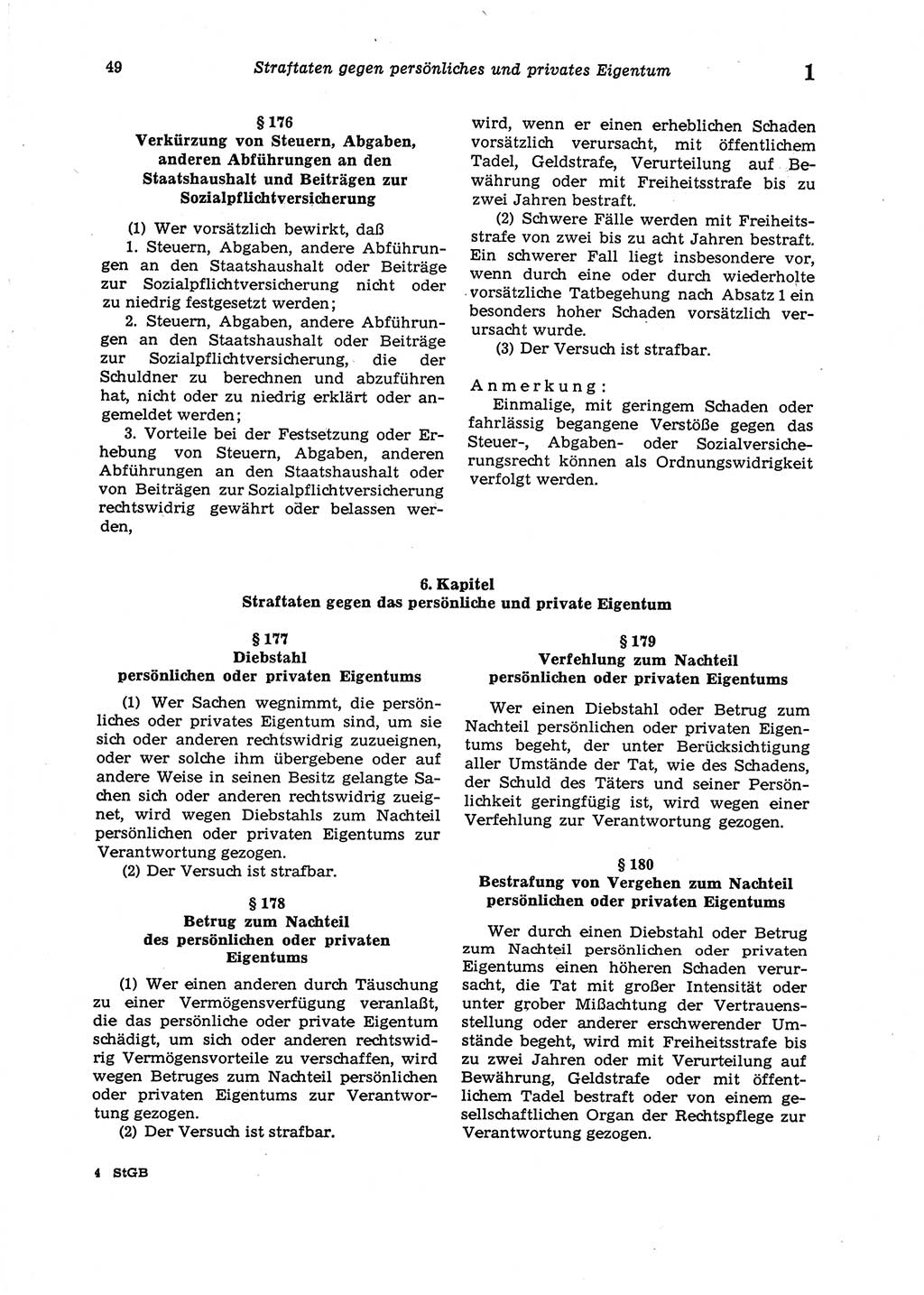Strafgesetzbuch (StGB) der Deutschen Demokratischen Republik (DDR) 1987, Seite 49 (StGB DDR 1987, S. 49)
