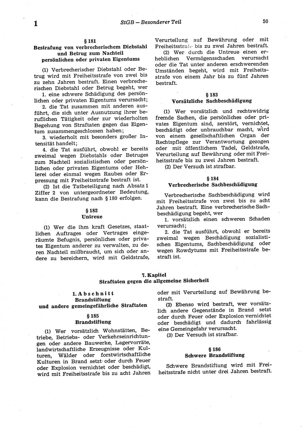 Strafgesetzbuch (StGB) der Deutschen Demokratischen Republik (DDR) 1987, Seite 50 (StGB DDR 1987, S. 50)