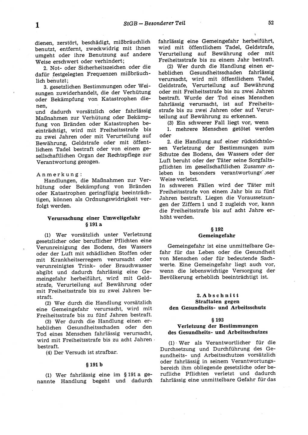 Strafgesetzbuch (StGB) der Deutschen Demokratischen Republik (DDR) 1987, Seite 52 (StGB DDR 1987, S. 52)