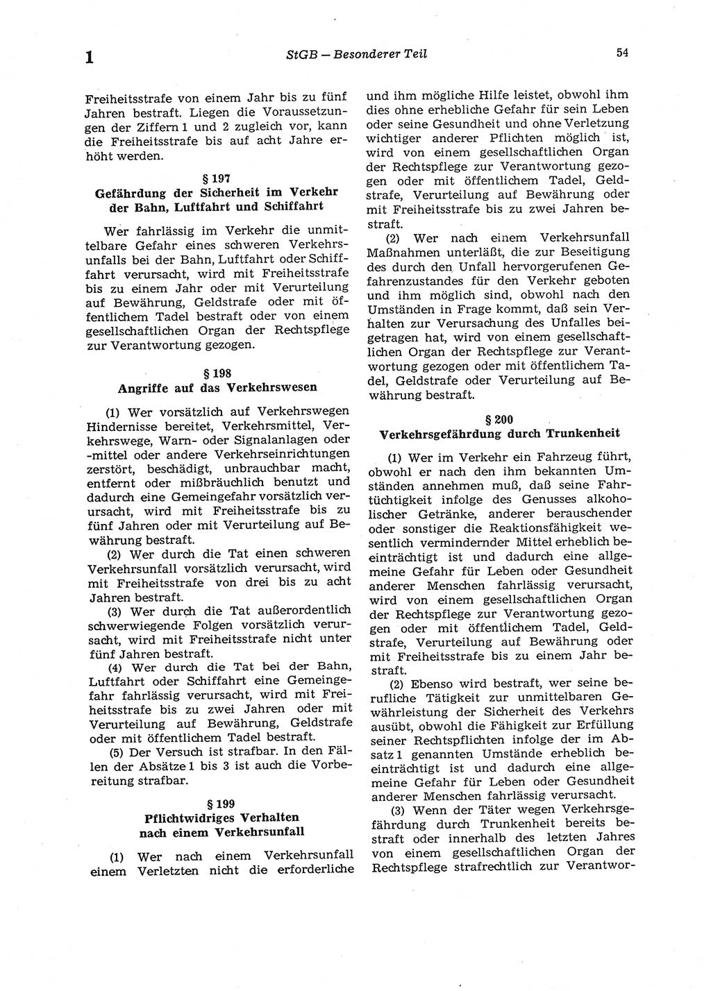 Strafgesetzbuch (StGB) der Deutschen Demokratischen Republik (DDR) 1987, Seite 54 (StGB DDR 1987, S. 54)