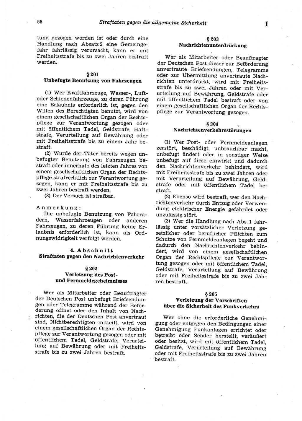 Strafgesetzbuch (StGB) der Deutschen Demokratischen Republik (DDR) 1987, Seite 55 (StGB DDR 1987, S. 55)