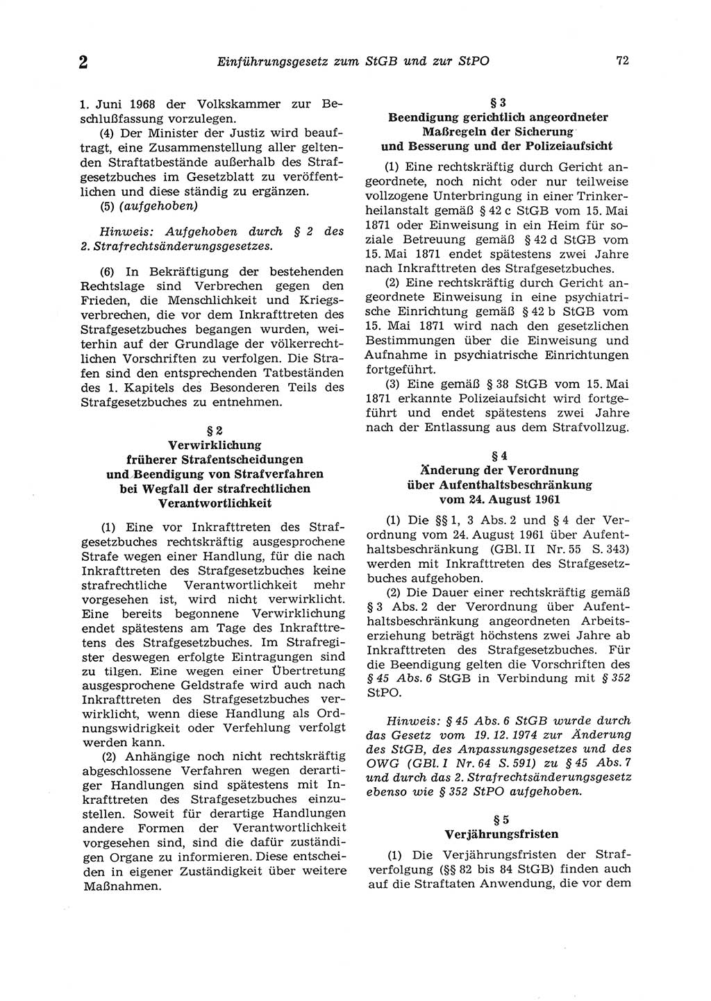 Strafgesetzbuch (StGB) der Deutschen Demokratischen Republik (DDR) 1987, Seite 72 (StGB DDR 1987, S. 72)