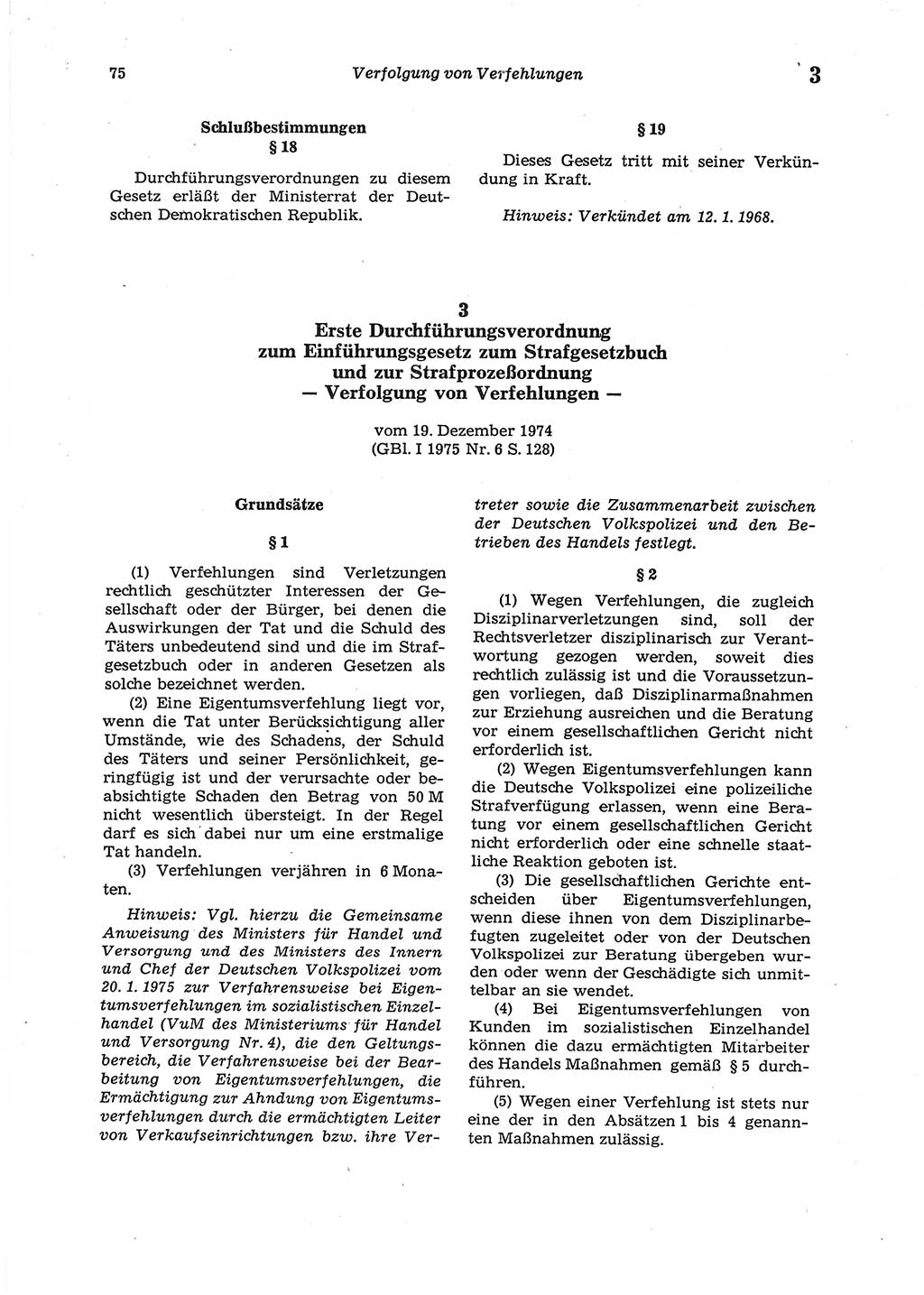 Strafgesetzbuch (StGB) der Deutschen Demokratischen Republik (DDR) 1987, Seite 75 (StGB DDR 1987, S. 75)