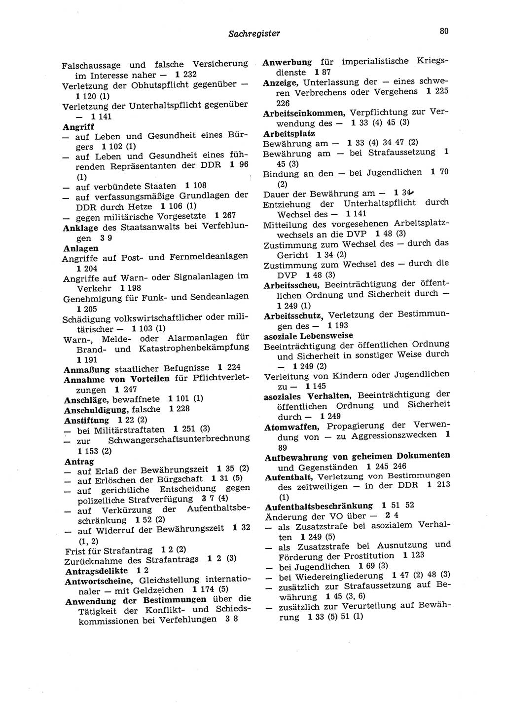 Strafgesetzbuch (StGB) der Deutschen Demokratischen Republik (DDR) 1987, Seite 80 (StGB DDR 1987, S. 80)