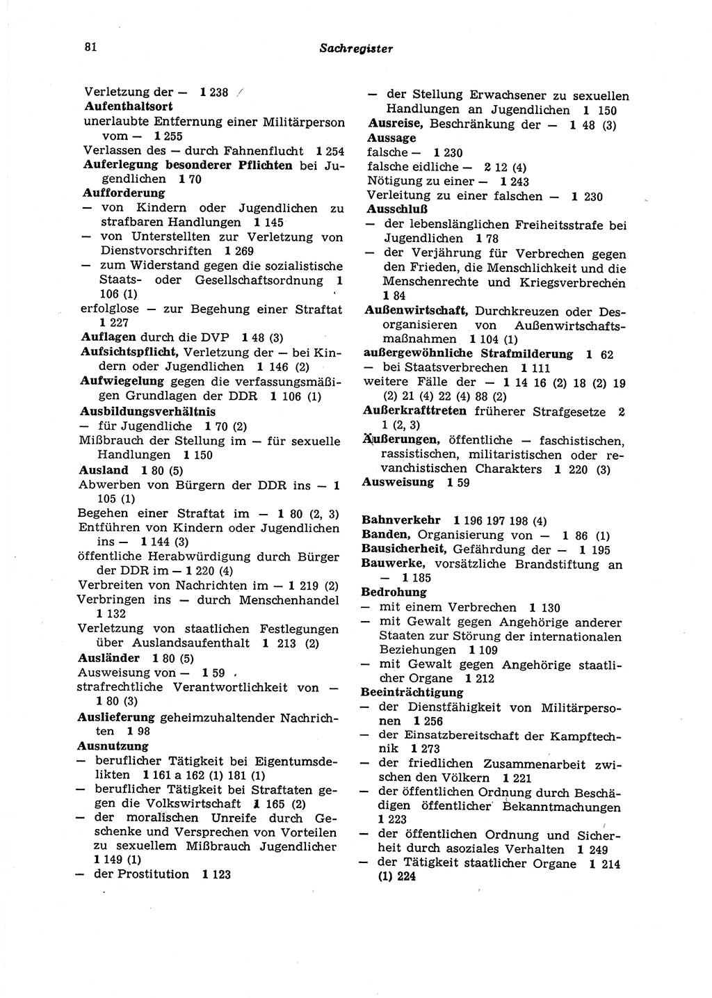 Strafgesetzbuch (StGB) der Deutschen Demokratischen Republik (DDR) 1987, Seite 81 (StGB DDR 1987, S. 81)