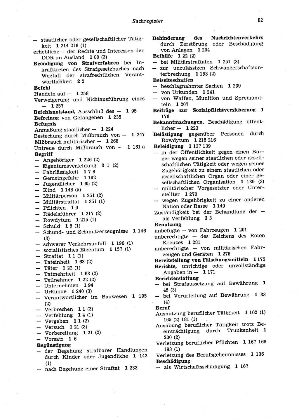 Strafgesetzbuch (StGB) der Deutschen Demokratischen Republik (DDR) 1987, Seite 82 (StGB DDR 1987, S. 82)