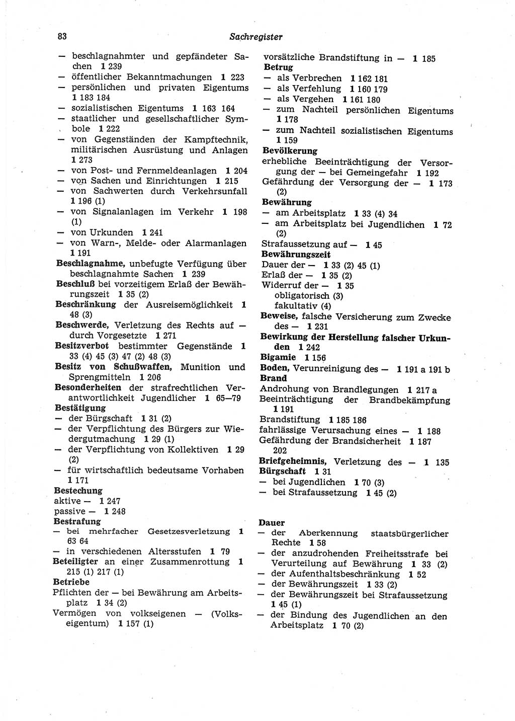 Strafgesetzbuch (StGB) der Deutschen Demokratischen Republik (DDR) 1987, Seite 83 (StGB DDR 1987, S. 83)