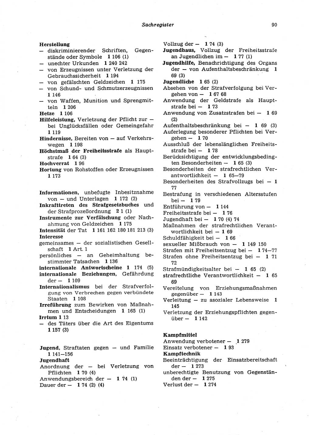 Strafgesetzbuch (StGB) der Deutschen Demokratischen Republik (DDR) 1987, Seite 90 (StGB DDR 1987, S. 90)