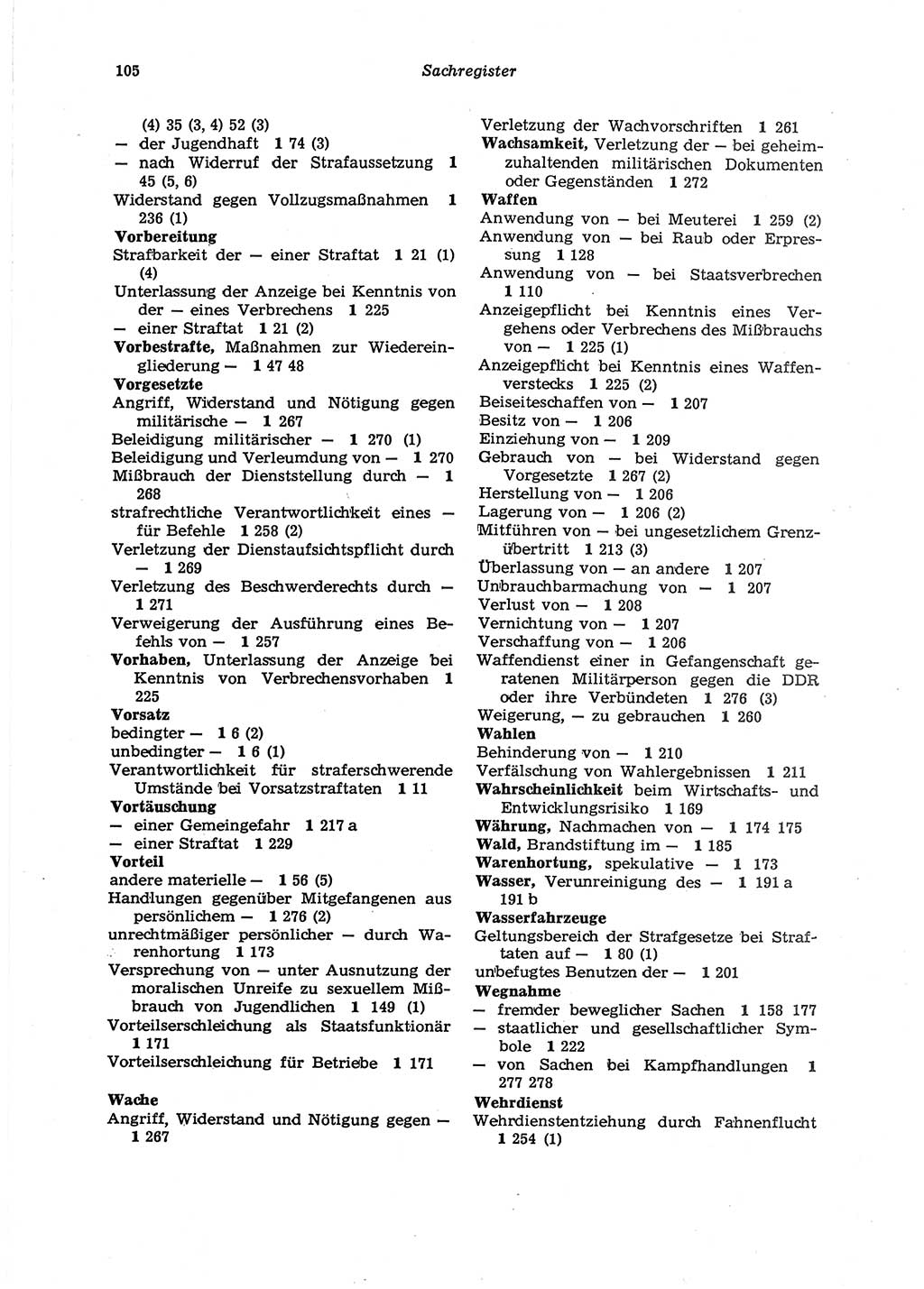 Strafgesetzbuch (StGB) der Deutschen Demokratischen Republik (DDR) 1987, Seite 105 (StGB DDR 1987, S. 105)