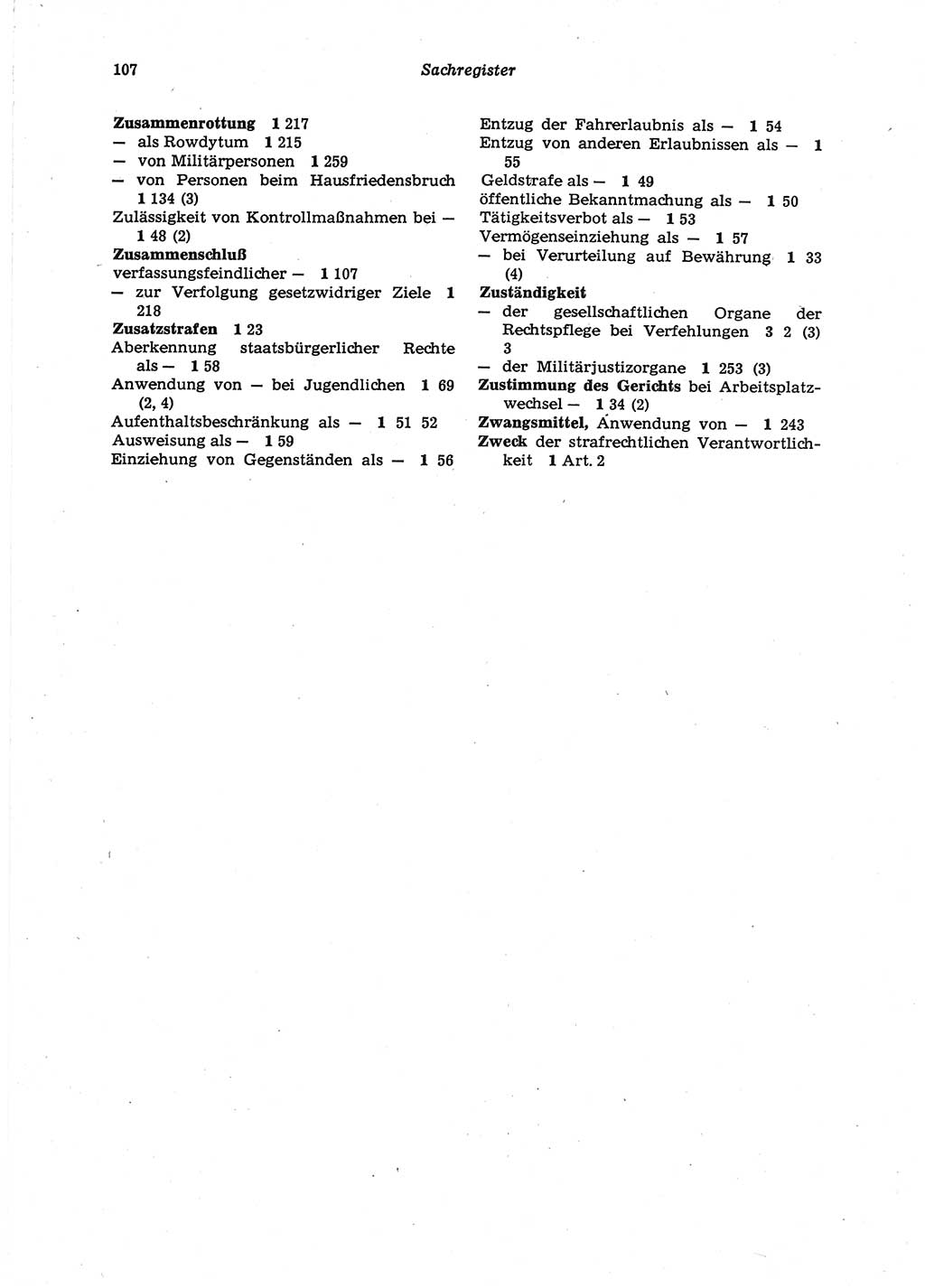 Strafgesetzbuch (StGB) der Deutschen Demokratischen Republik (DDR) 1987, Seite 107 (StGB DDR 1987, S. 107)