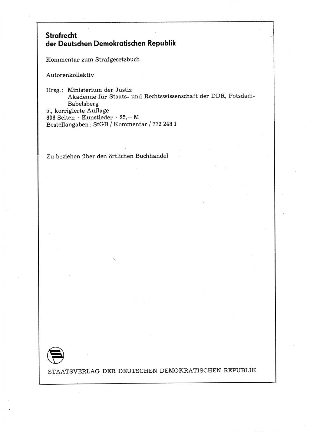 Strafgesetzbuch (StGB) der Deutschen Demokratischen Republik (DDR) 1987, Seite 108 (StGB DDR 1987, S. 108)