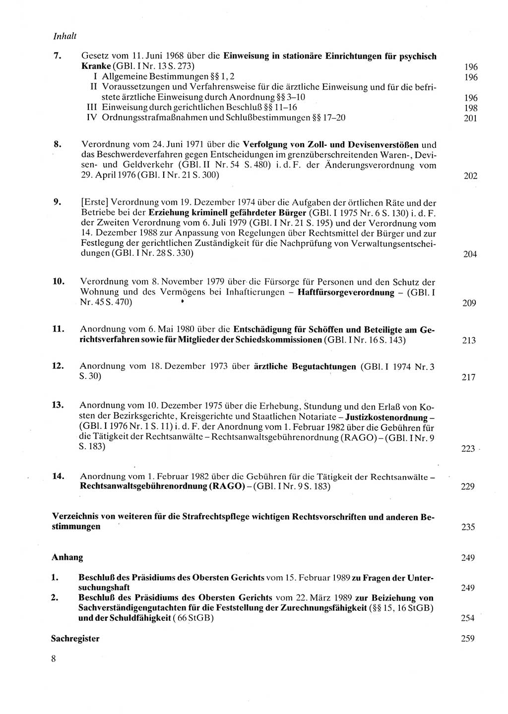 Strafprozeßordnung (StPO) der Deutschen Demokratischen Republik (DDR) sowie angrenzende Gesetze und Bestimmungen 1987, Seite 8 (StPO DDR Ges. Best. 1987, S. 8)