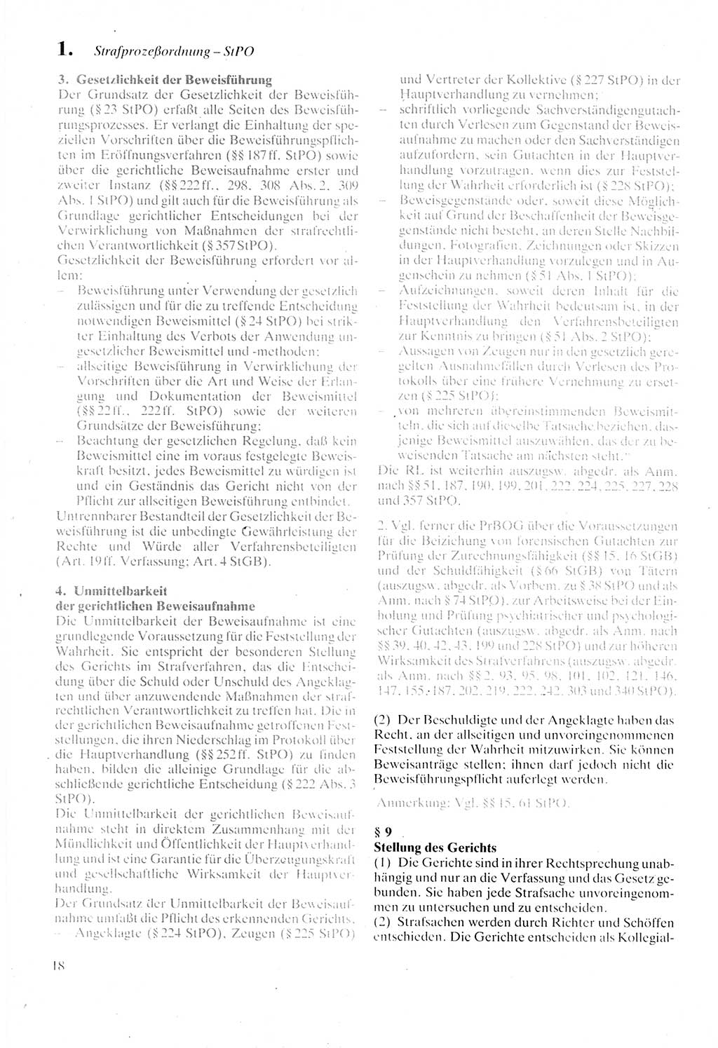 Strafprozeßordnung (StPO) der Deutschen Demokratischen Republik (DDR) sowie angrenzende Gesetze und Bestimmungen 1987, Seite 18 (StPO DDR Ges. Best. 1987, S. 18)