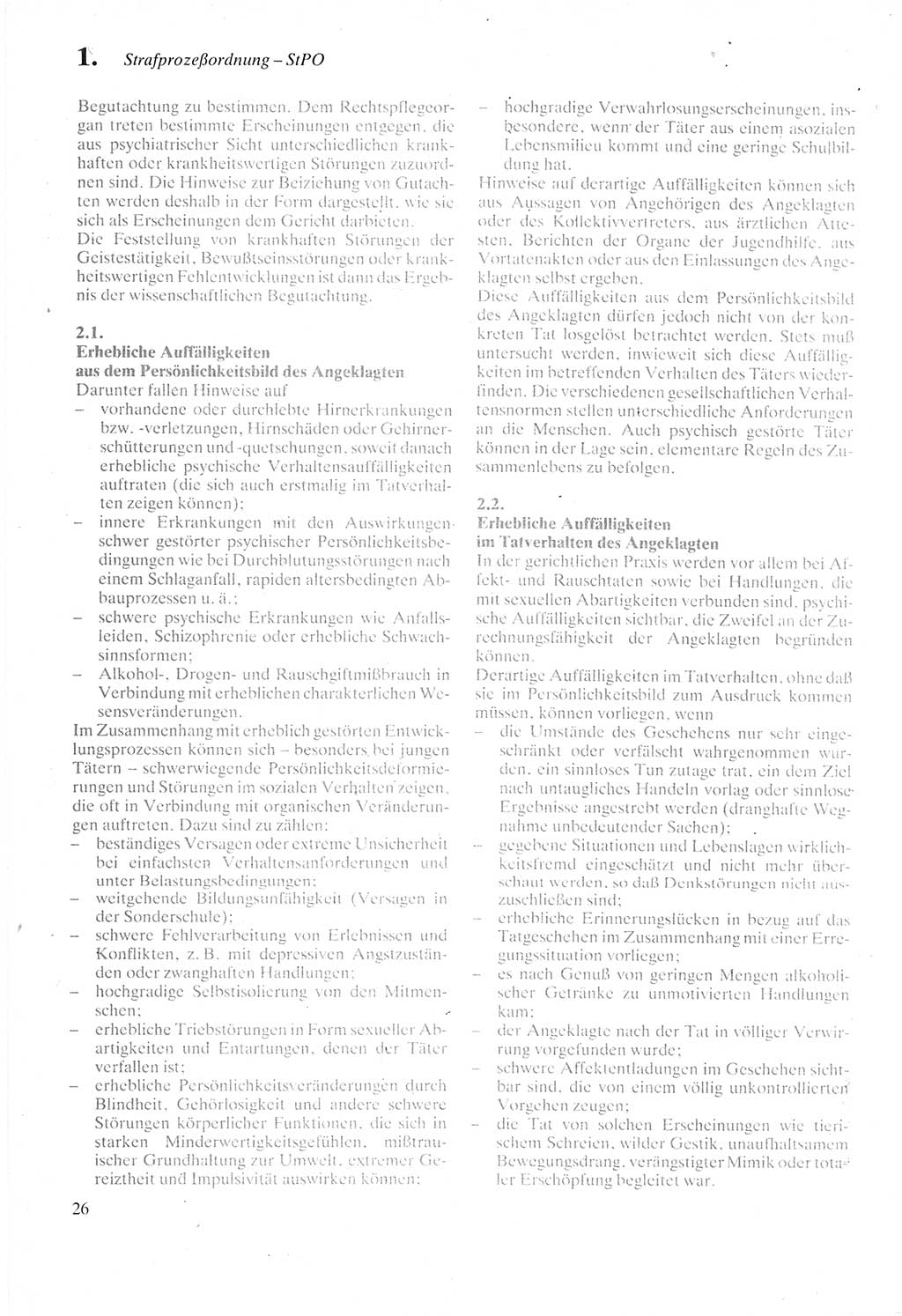 Strafprozeßordnung (StPO) der Deutschen Demokratischen Republik (DDR) sowie angrenzende Gesetze und Bestimmungen 1987, Seite 26 (StPO DDR Ges. Best. 1987, S. 26)
