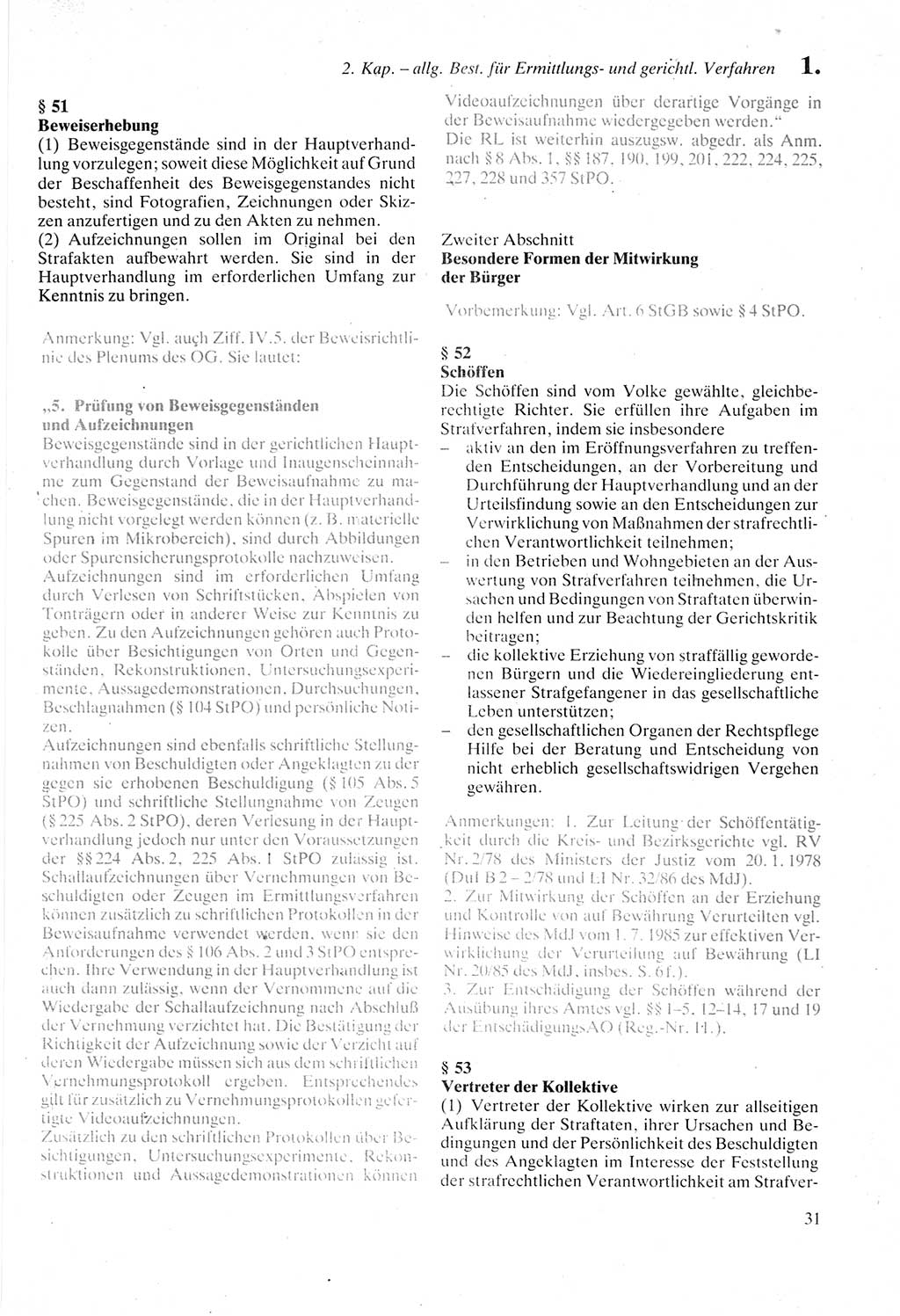 Strafprozeßordnung (StPO) der Deutschen Demokratischen Republik (DDR) sowie angrenzende Gesetze und Bestimmungen 1987, Seite 31 (StPO DDR Ges. Best. 1987, S. 31)