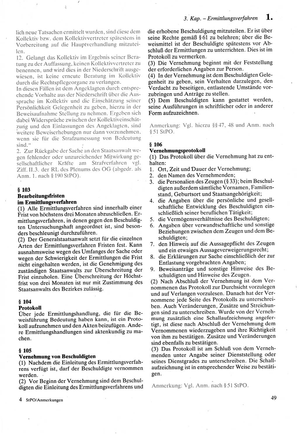 Strafprozeßordnung (StPO) der Deutschen Demokratischen Republik (DDR) sowie angrenzende Gesetze und Bestimmungen 1987, Seite 49 (StPO DDR Ges. Best. 1987, S. 49)