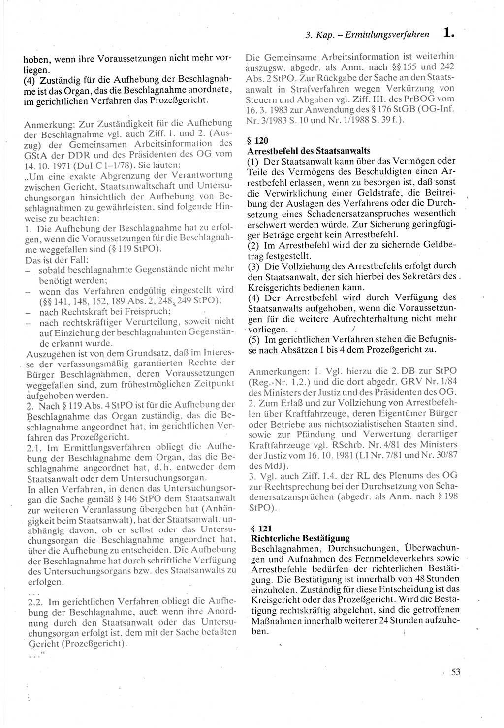 Strafprozeßordnung (StPO) der Deutschen Demokratischen Republik (DDR) sowie angrenzende Gesetze und Bestimmungen 1987, Seite 53 (StPO DDR Ges. Best. 1987, S. 53)