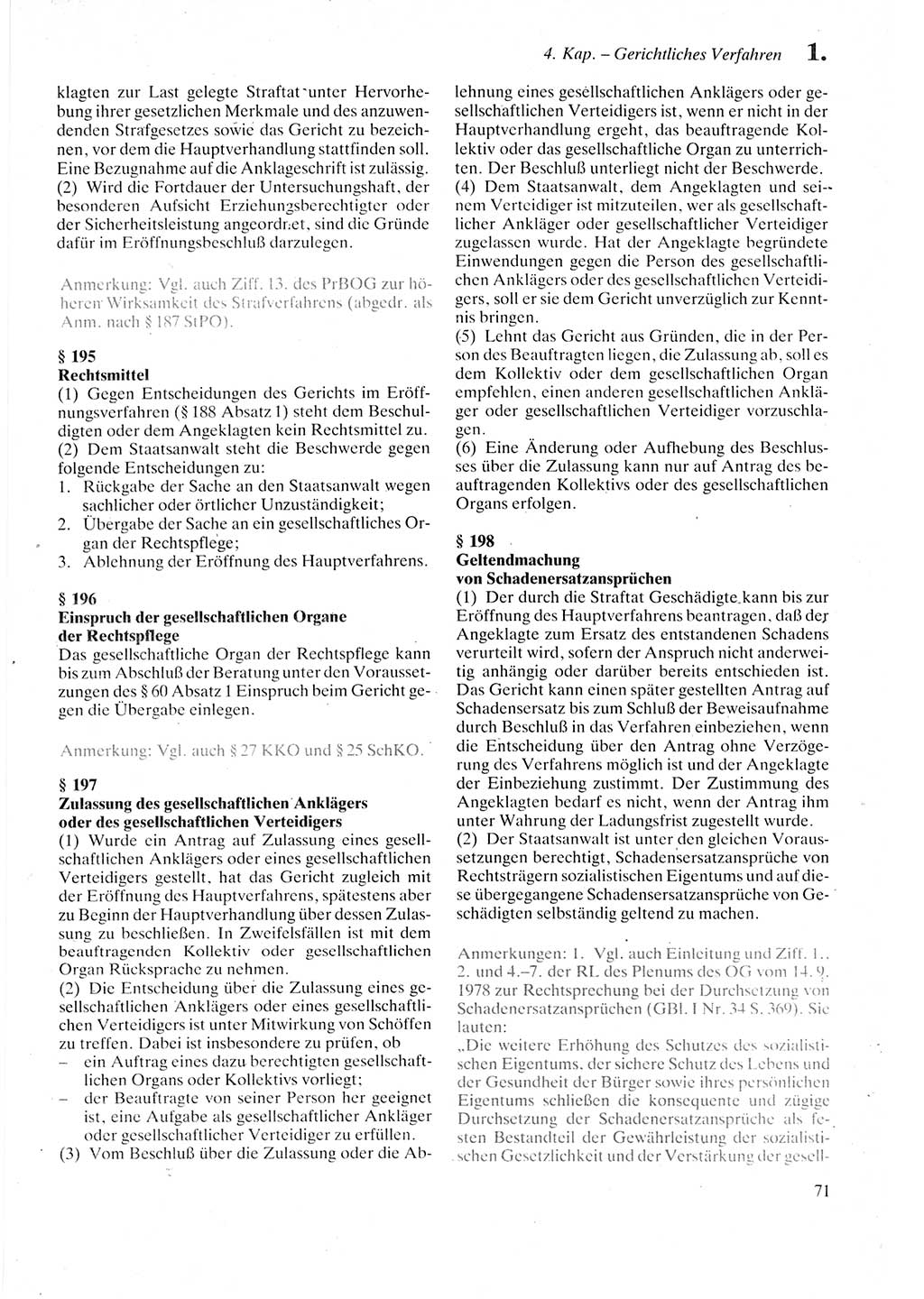 Strafprozeßordnung (StPO) der Deutschen Demokratischen Republik (DDR) sowie angrenzende Gesetze und Bestimmungen 1987, Seite 71 (StPO DDR Ges. Best. 1987, S. 71)