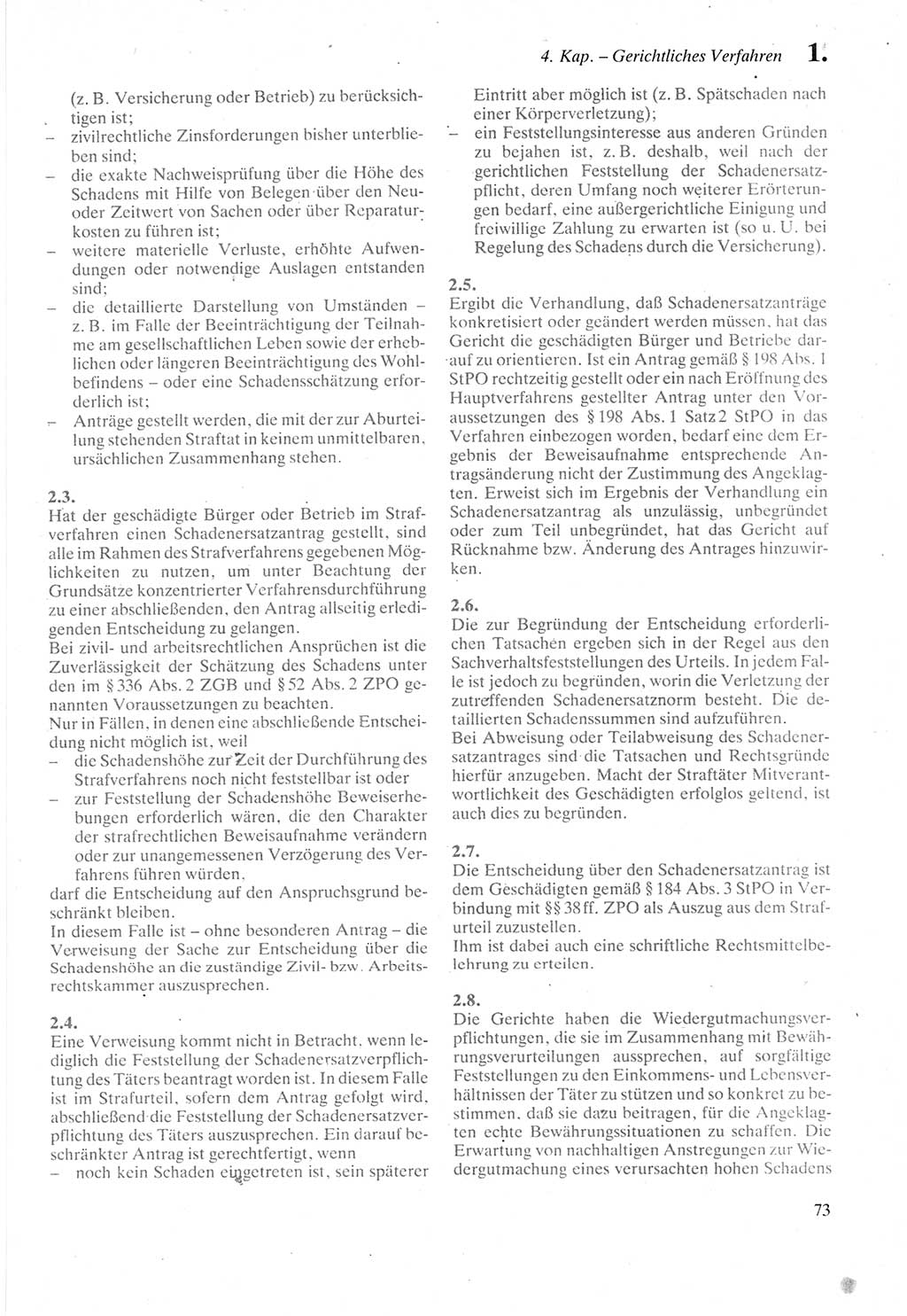 Strafprozeßordnung (StPO) der Deutschen Demokratischen Republik (DDR) sowie angrenzende Gesetze und Bestimmungen 1987, Seite 73 (StPO DDR Ges. Best. 1987, S. 73)