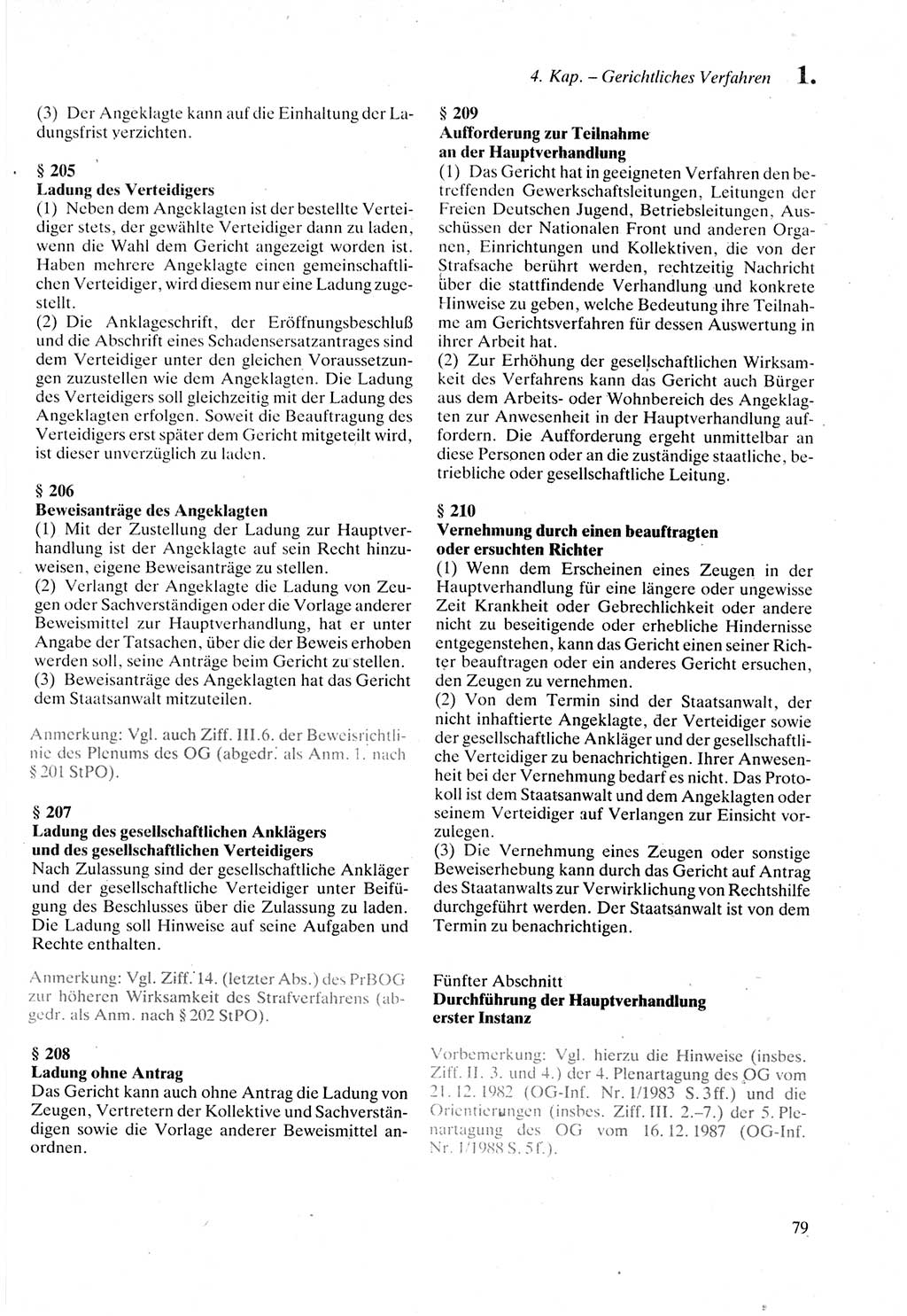 Strafprozeßordnung (StPO) der Deutschen Demokratischen Republik (DDR) sowie angrenzende Gesetze und Bestimmungen 1987, Seite 79 (StPO DDR Ges. Best. 1987, S. 79)