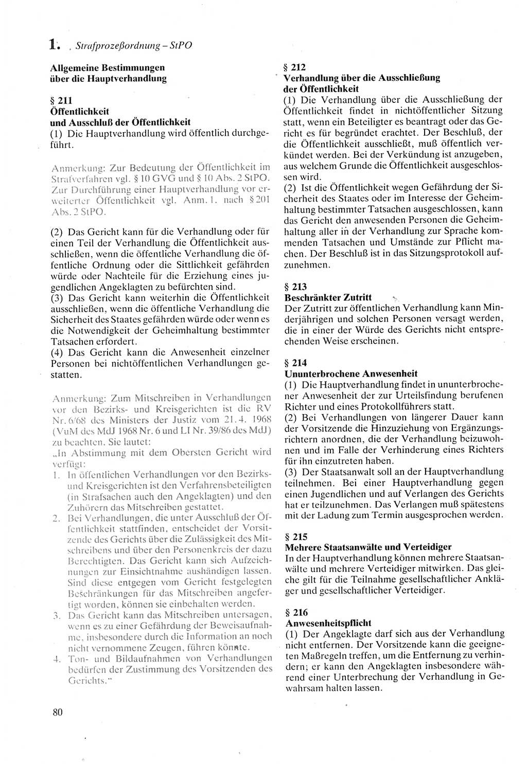 Strafprozeßordnung (StPO) der Deutschen Demokratischen Republik (DDR) sowie angrenzende Gesetze und Bestimmungen 1987, Seite 80 (StPO DDR Ges. Best. 1987, S. 80)