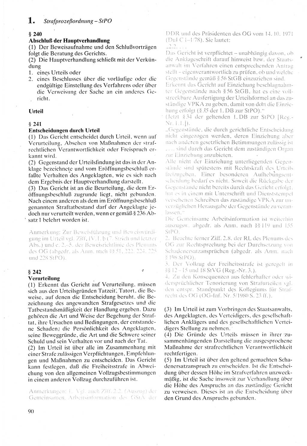 Strafprozeßordnung (StPO) der Deutschen Demokratischen Republik (DDR) sowie angrenzende Gesetze und Bestimmungen 1987, Seite 90 (StPO DDR Ges. Best. 1987, S. 90)