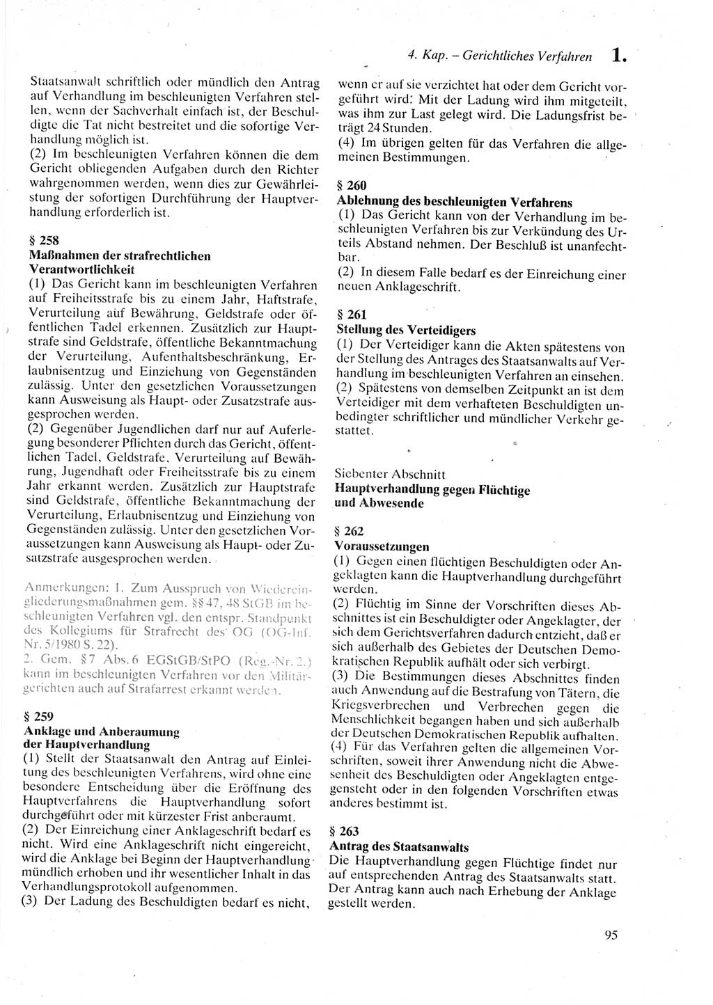 Strafprozeßordnung (StPO) der Deutschen Demokratischen Republik (DDR) sowie angrenzende Gesetze und Bestimmungen 1987, Seite 95 (StPO DDR Ges. Best. 1987, S. 95)