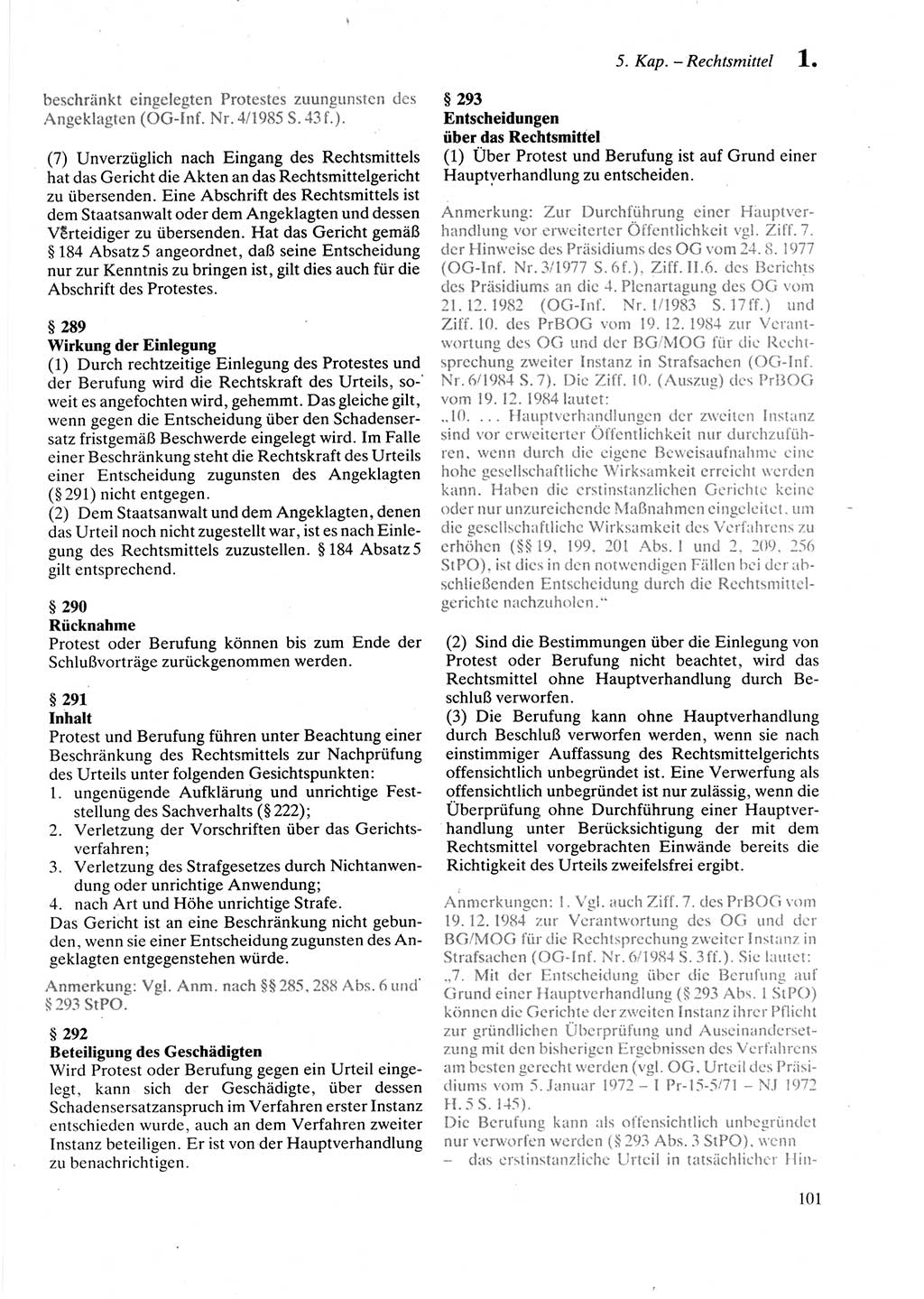Strafprozeßordnung (StPO) der Deutschen Demokratischen Republik (DDR) sowie angrenzende Gesetze und Bestimmungen 1987, Seite 101 (StPO DDR Ges. Best. 1987, S. 101)
