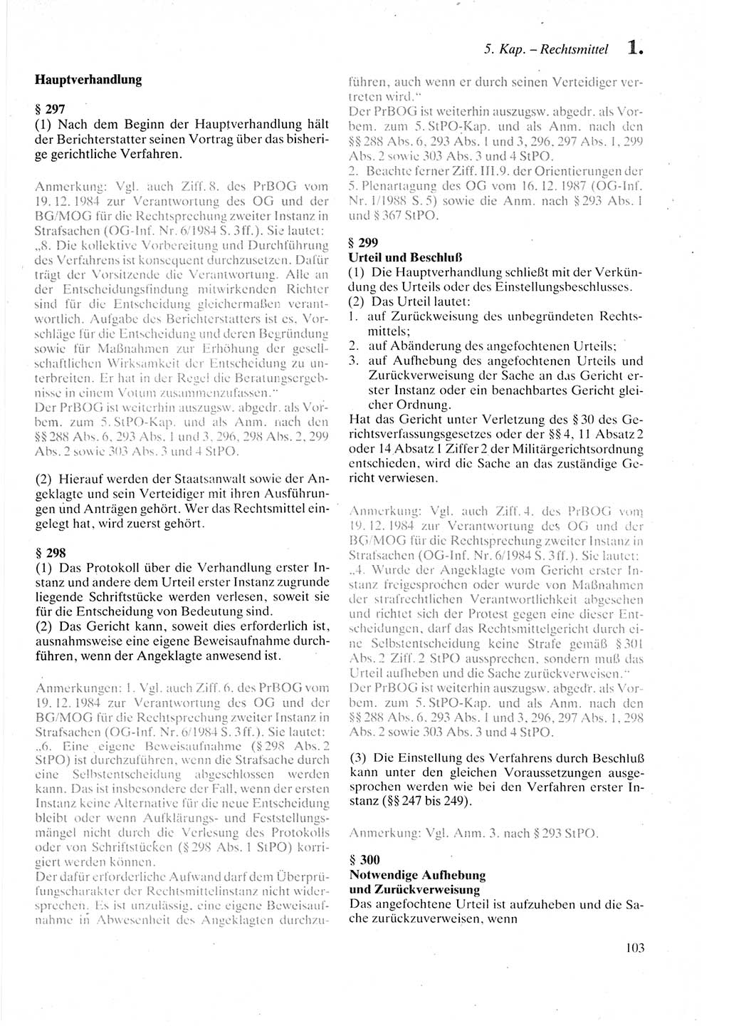 Strafprozeßordnung (StPO) der Deutschen Demokratischen Republik (DDR) sowie angrenzende Gesetze und Bestimmungen 1987, Seite 103 (StPO DDR Ges. Best. 1987, S. 103)