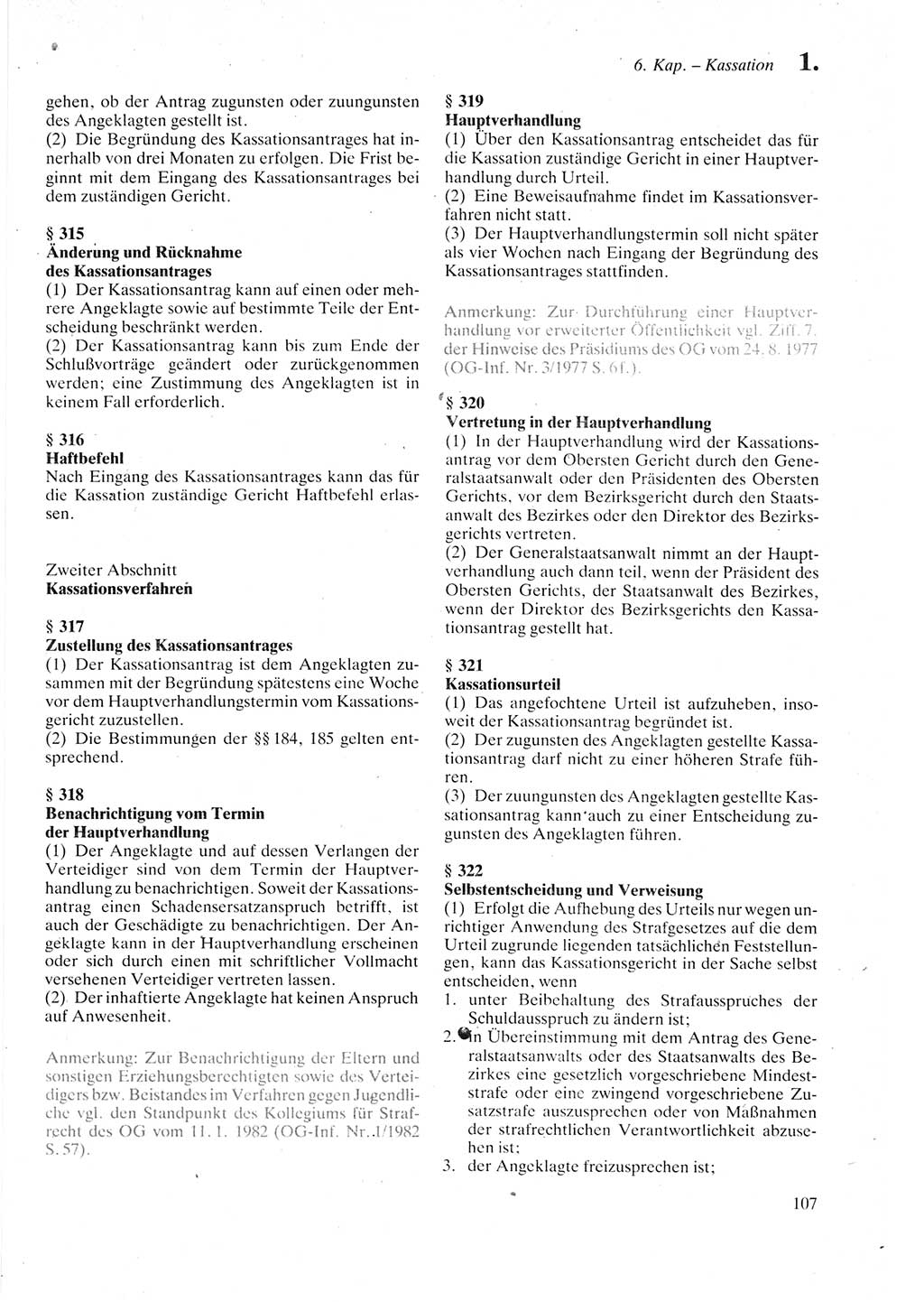 Strafprozeßordnung (StPO) der Deutschen Demokratischen Republik (DDR) sowie angrenzende Gesetze und Bestimmungen 1987, Seite 107 (StPO DDR Ges. Best. 1987, S. 107)