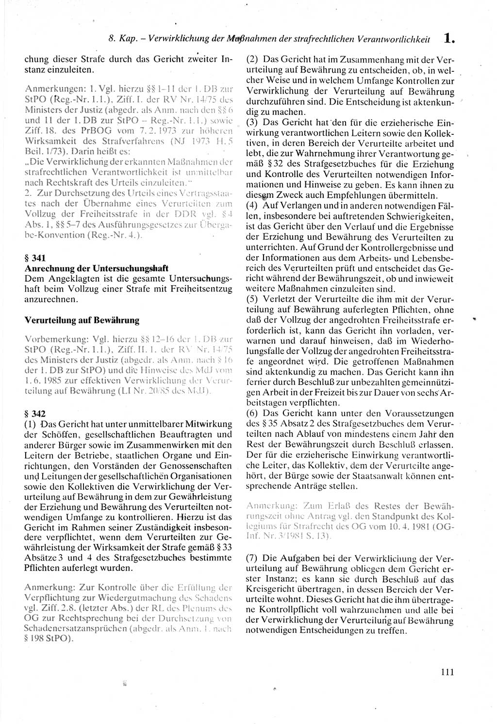 Strafprozeßordnung (StPO) der Deutschen Demokratischen Republik (DDR) sowie angrenzende Gesetze und Bestimmungen 1987, Seite 111 (StPO DDR Ges. Best. 1987, S. 111)