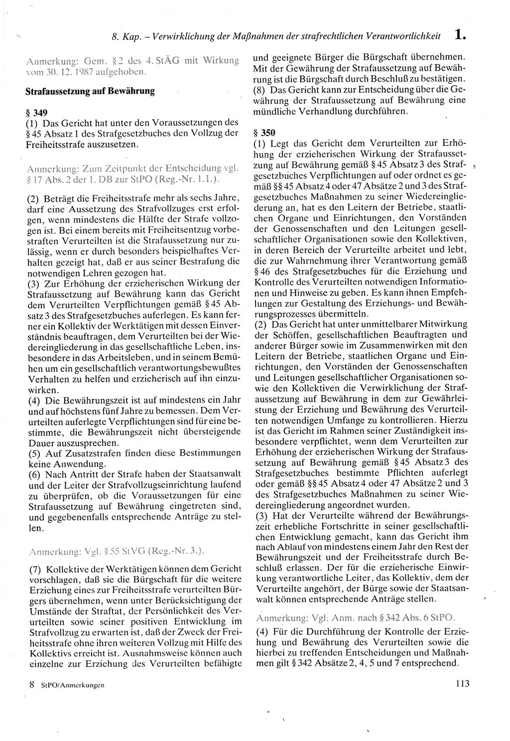 Strafprozeßordnung (StPO) der Deutschen Demokratischen Republik (DDR) sowie angrenzende Gesetze und Bestimmungen 1987, Seite 113 (StPO DDR Ges. Best. 1987, S. 113)