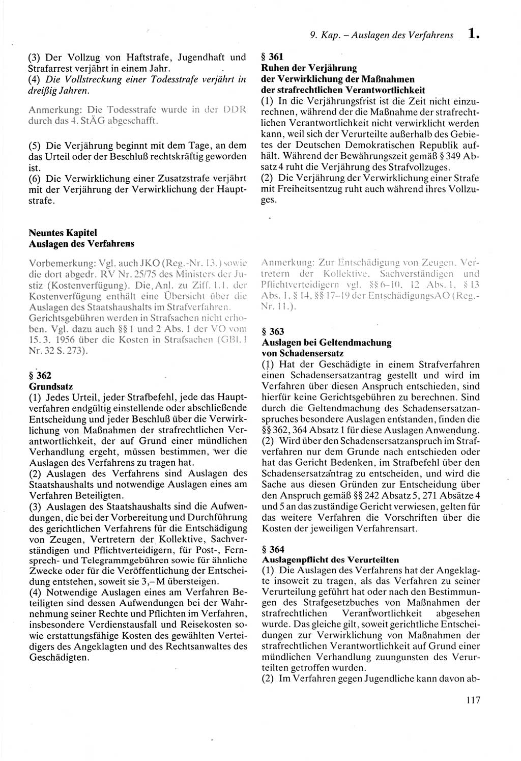 Strafprozeßordnung (StPO) der Deutschen Demokratischen Republik (DDR) sowie angrenzende Gesetze und Bestimmungen 1987, Seite 117 (StPO DDR Ges. Best. 1987, S. 117)